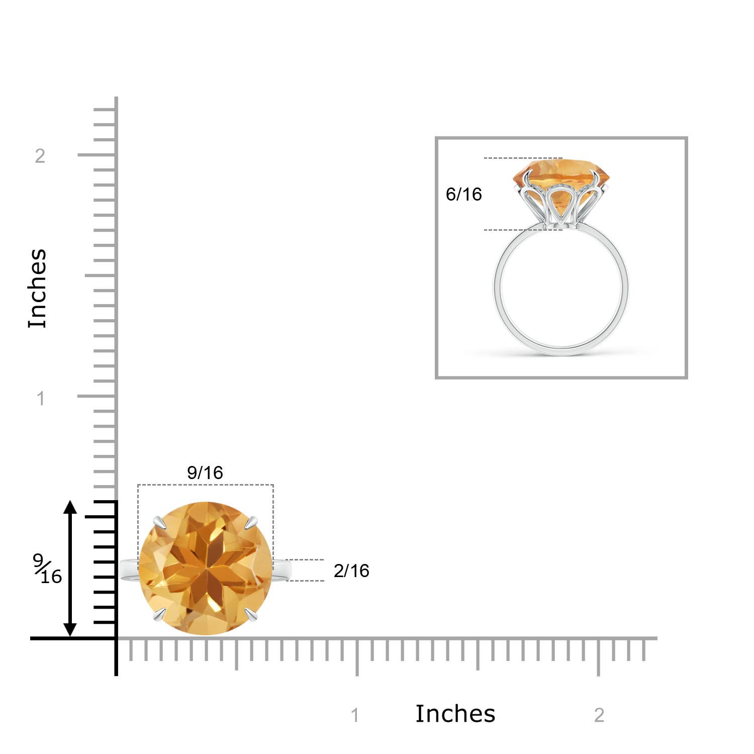 A - Citrine / 9 CT / 14 KT White Gold