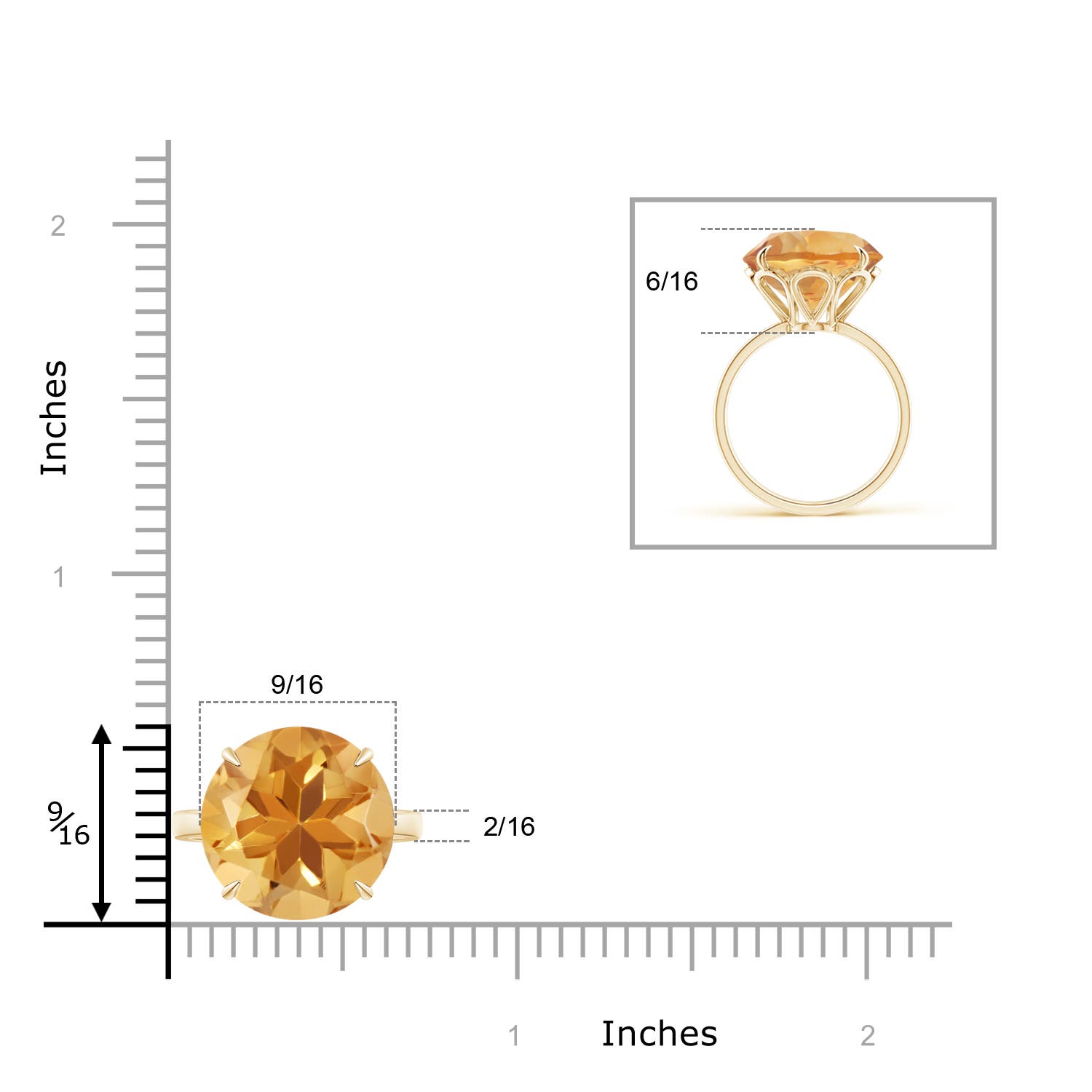 A - Citrine / 9 CT / 14 KT Yellow Gold