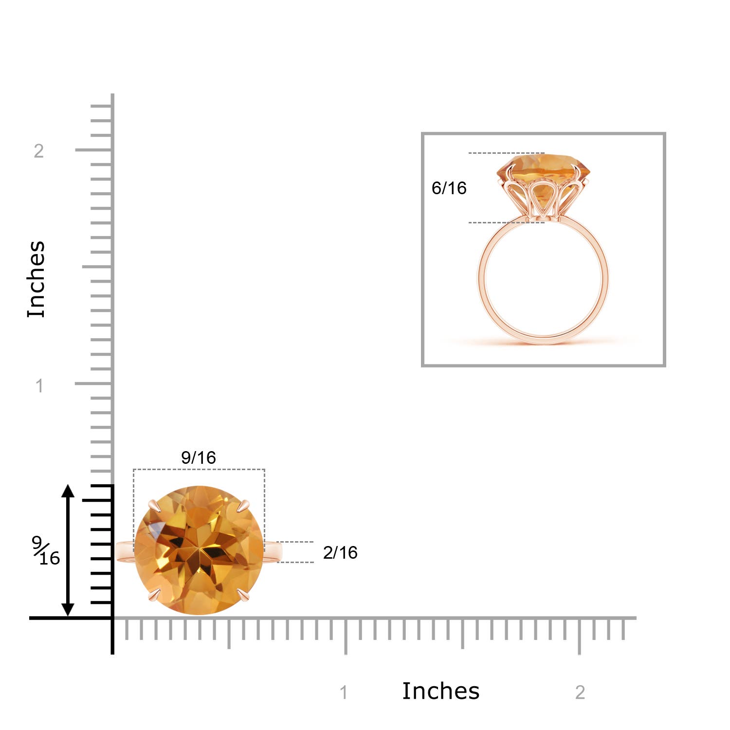 AA - Citrine / 9 CT / 14 KT Rose Gold