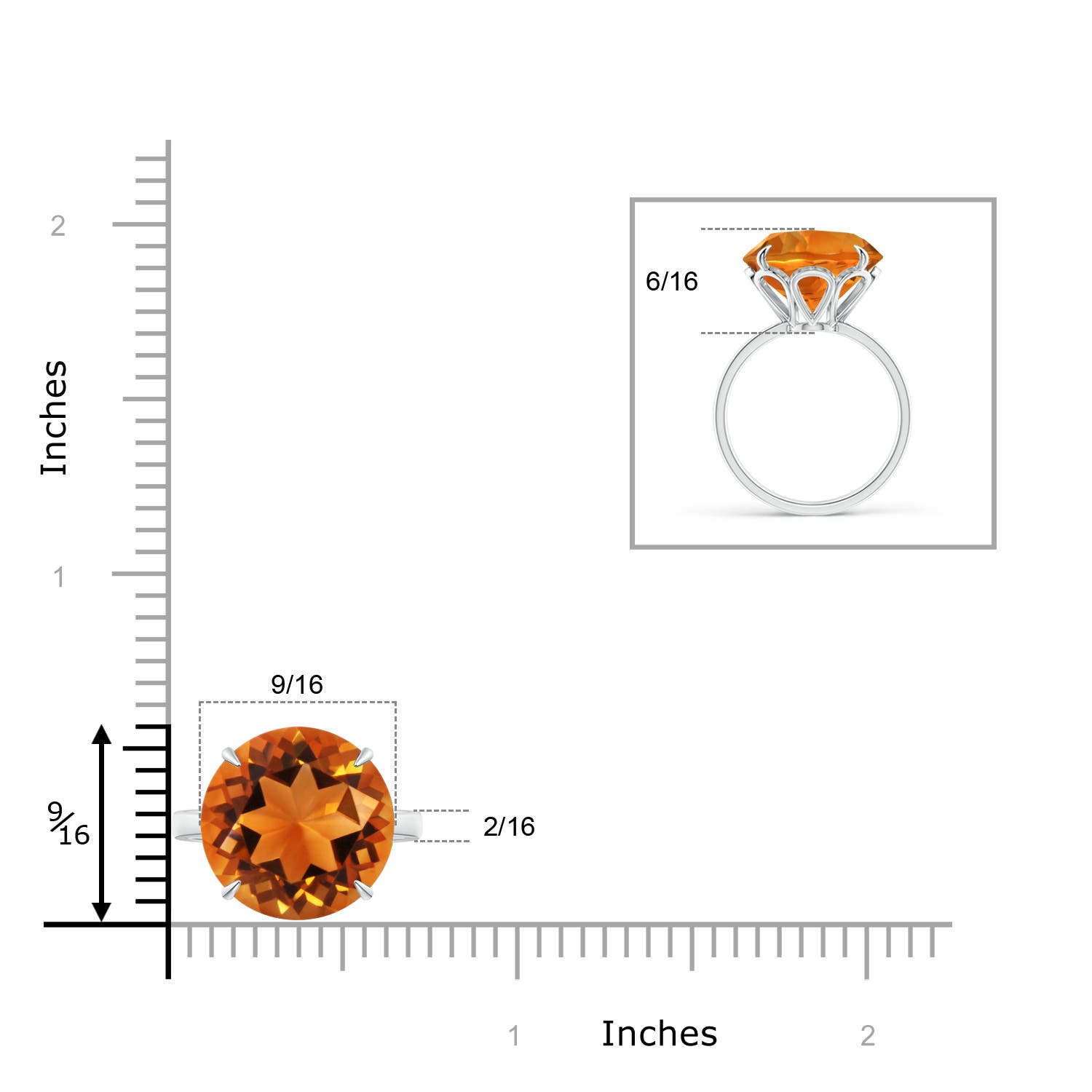 AAAA - Citrine / 9 CT / 14 KT White Gold