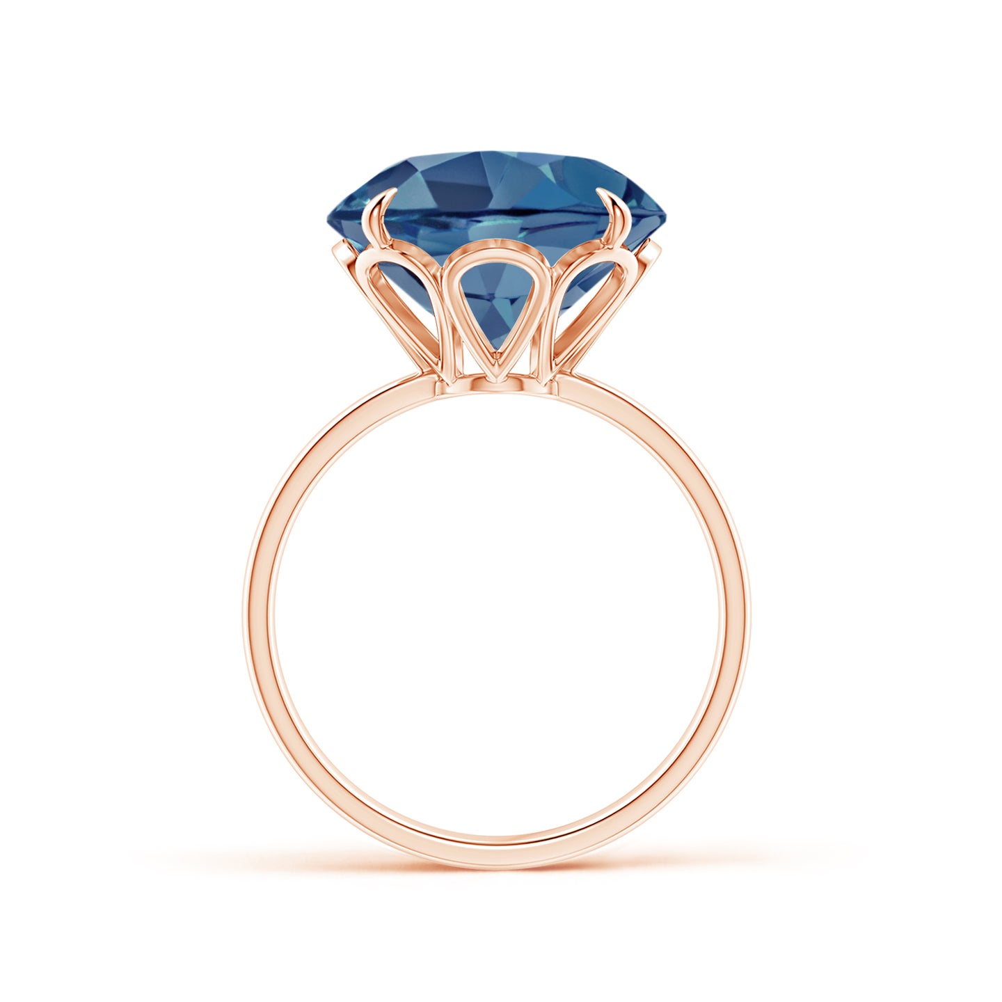 Claw-Set Round London Blue Topaz Cocktail Ring
