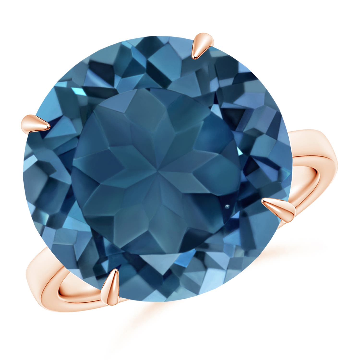 AA - London Blue Topaz / 15 CT / 14 KT Rose Gold