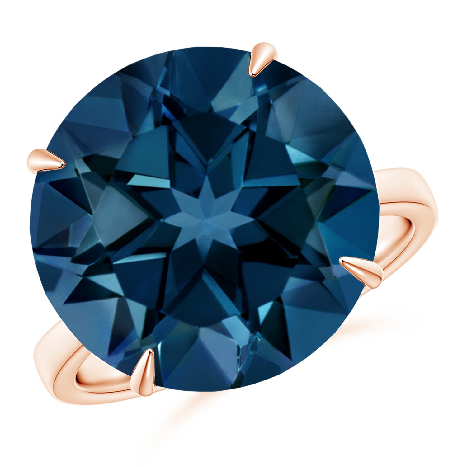 AAAA - London Blue Topaz / 15 CT / 14 KT Rose Gold