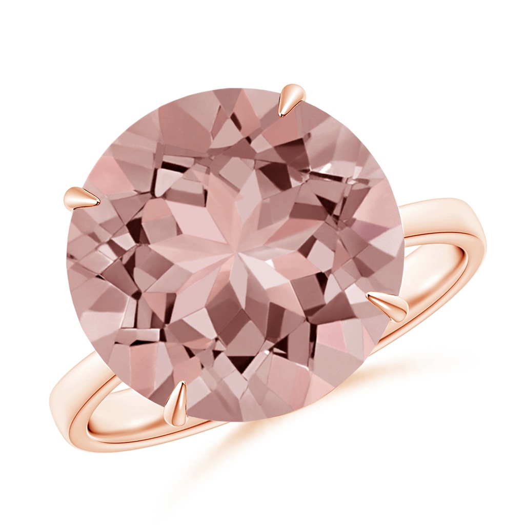 12mm AAAA Claw-Set Round Morganite Cocktail Ring in 18K Rose Gold