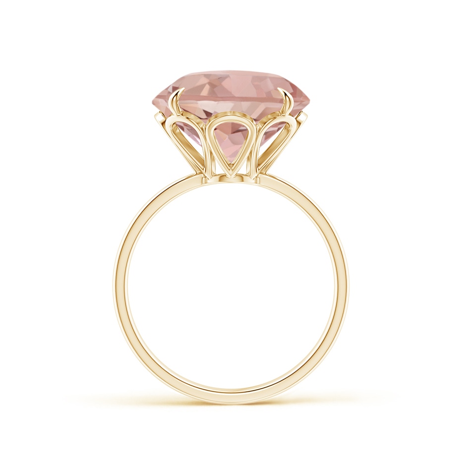12mm AAAA Claw-Set Round Morganite Cocktail Ring in 18K Yellow Gold product image