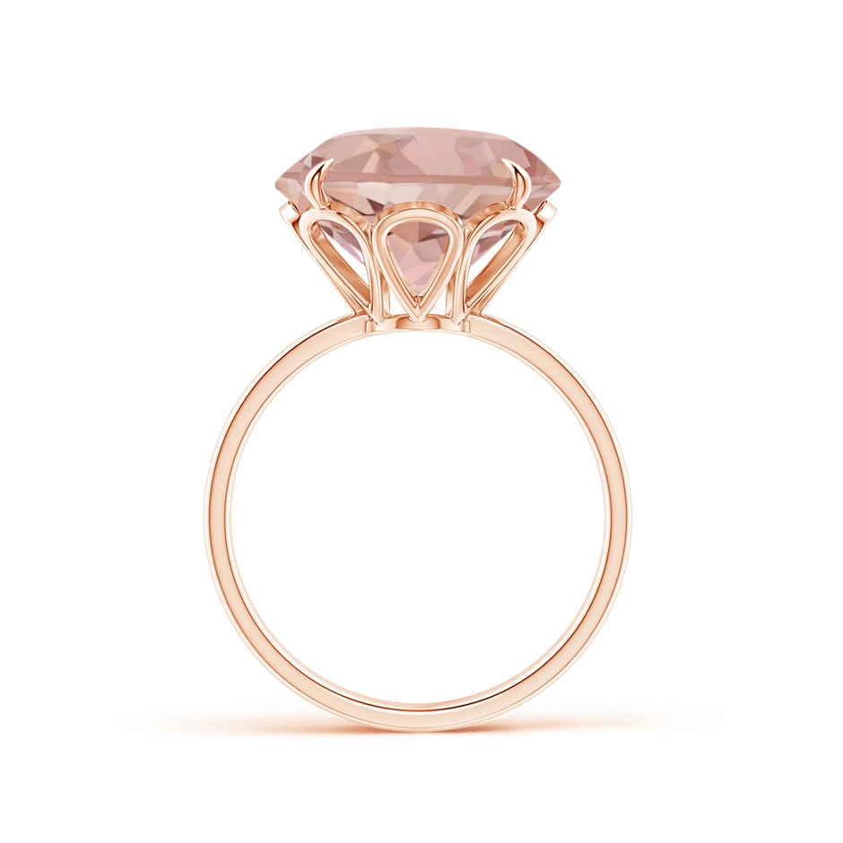 12mm AAAA Claw-Set Round Morganite Cocktail Ring in Rose Gold product image