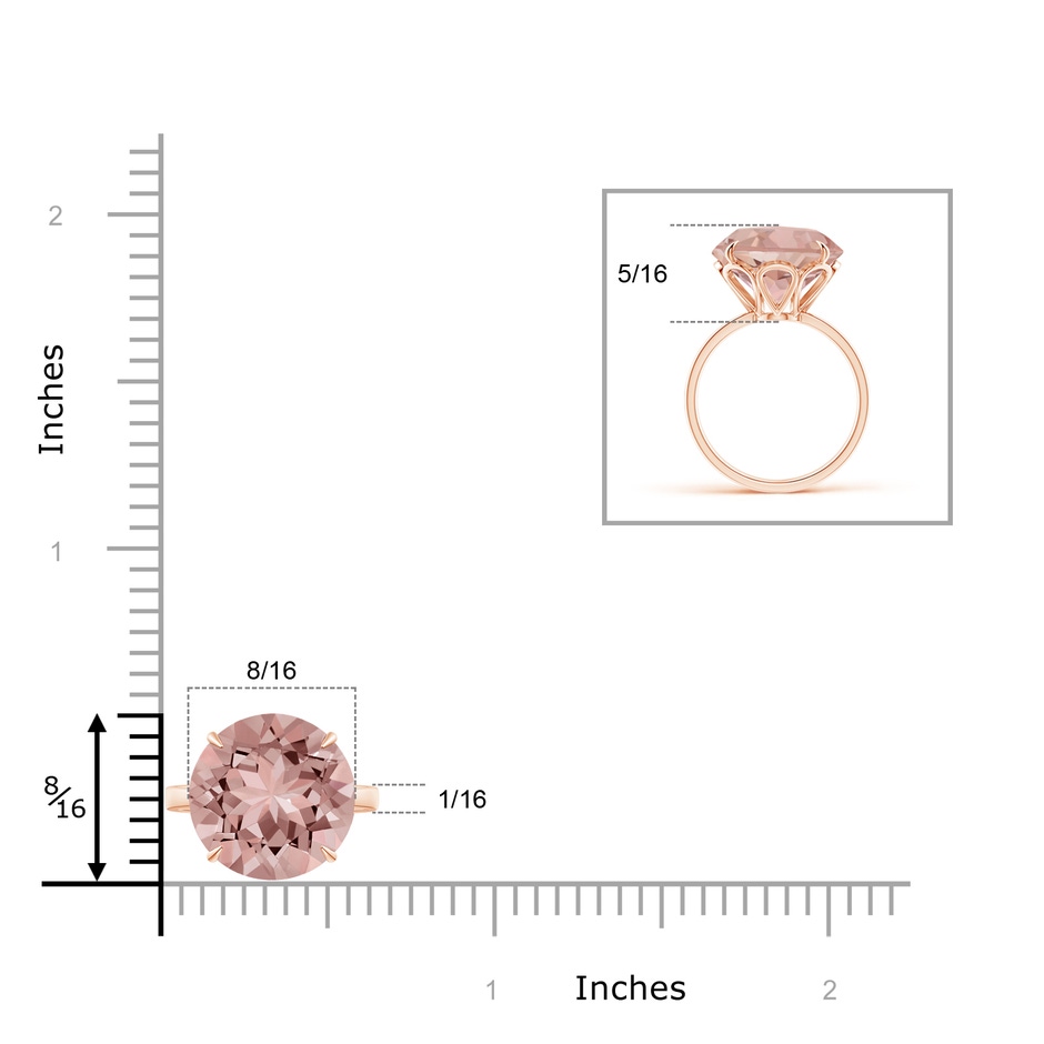 12mm AAAA Claw-Set Round Morganite Cocktail Ring in Rose Gold product image