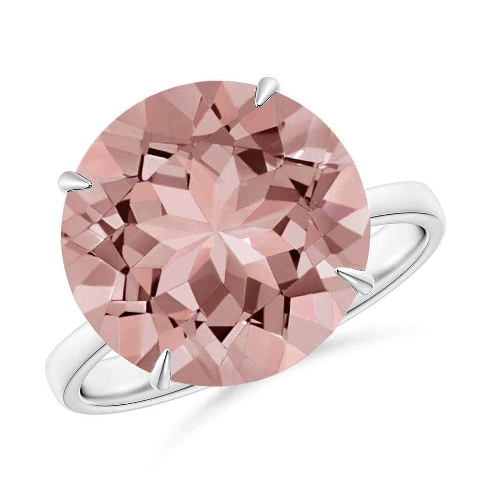12mm AAAA Claw-Set Round Morganite Cocktail Ring in White Gold 