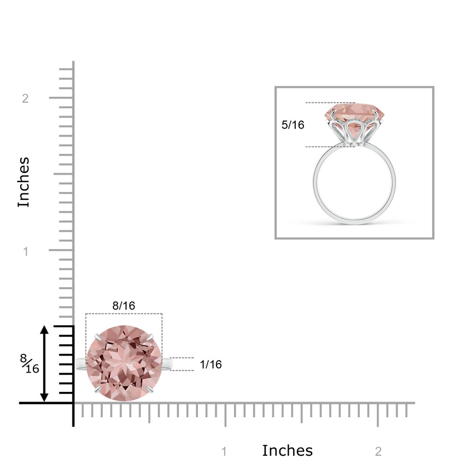 12mm AAAA Claw-Set Round Morganite Cocktail Ring in White Gold product image