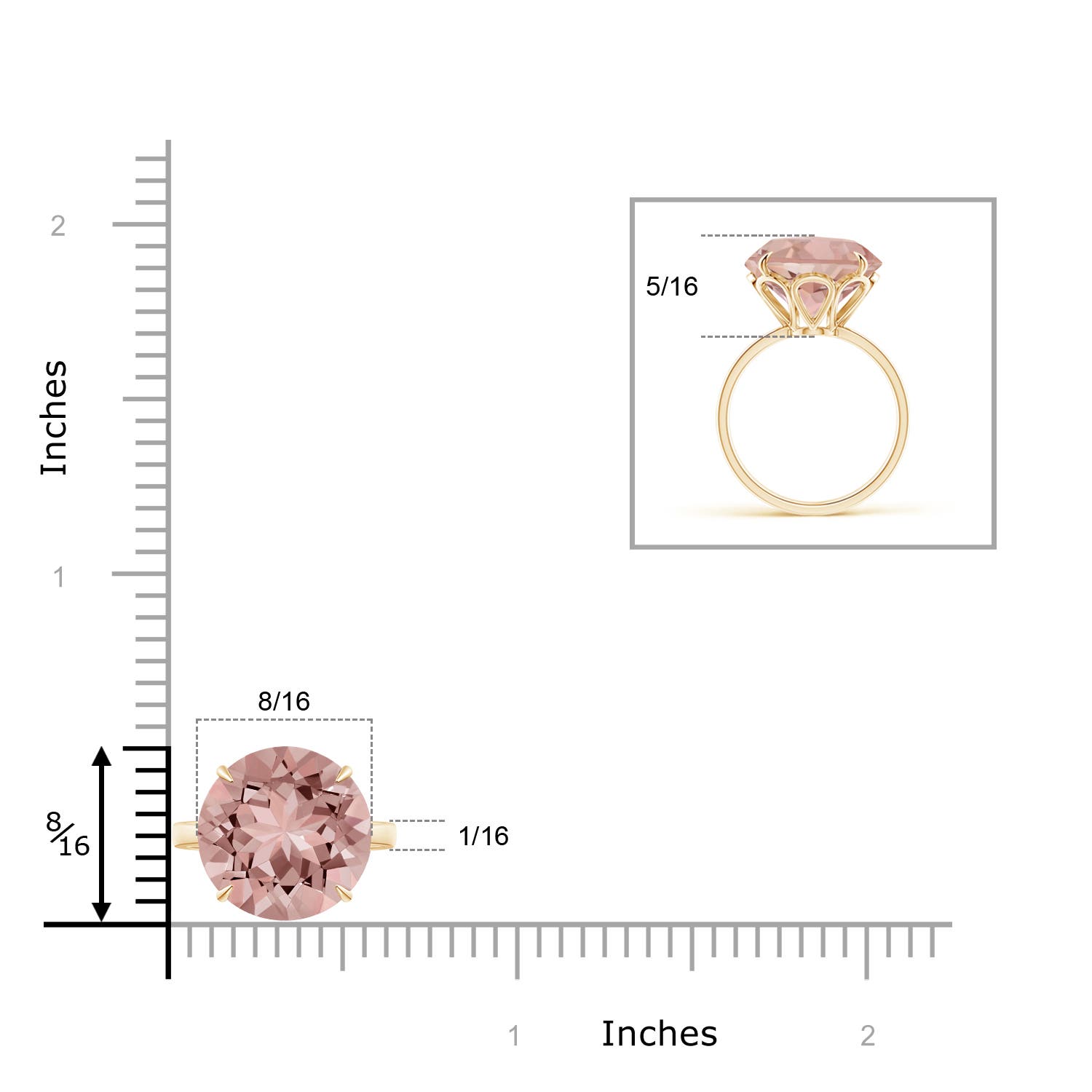 AAAA - Morganite / 5.1 CT / 14 KT Yellow Gold