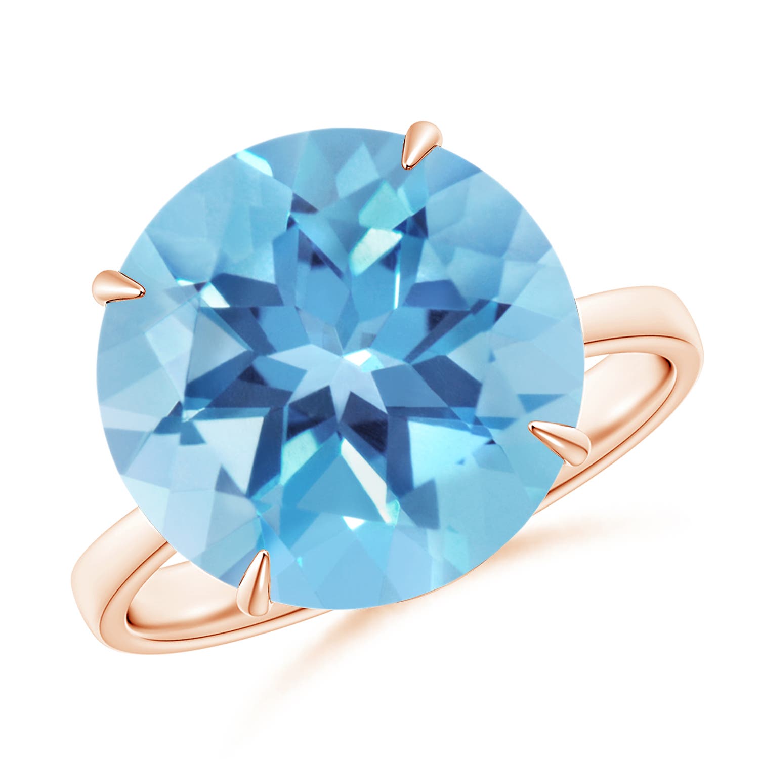 A - Swiss Blue Topaz / 9.6 CT / 14 KT Rose Gold