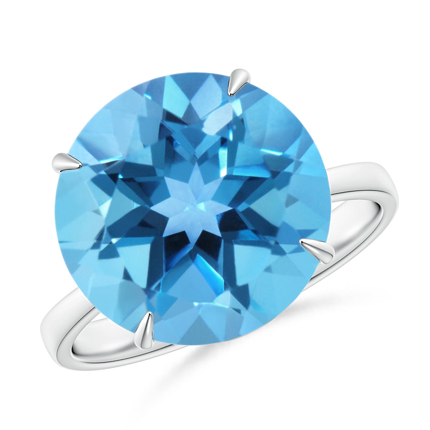 AA - Swiss Blue Topaz / 9.6 CT / 14 KT White Gold