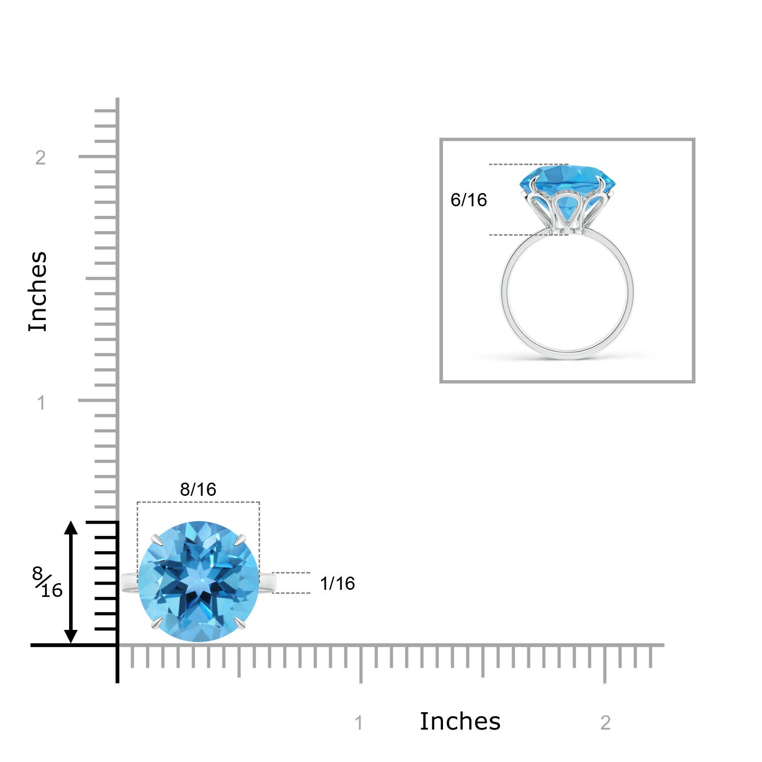 AA - Swiss Blue Topaz / 9.6 CT / 14 KT White Gold