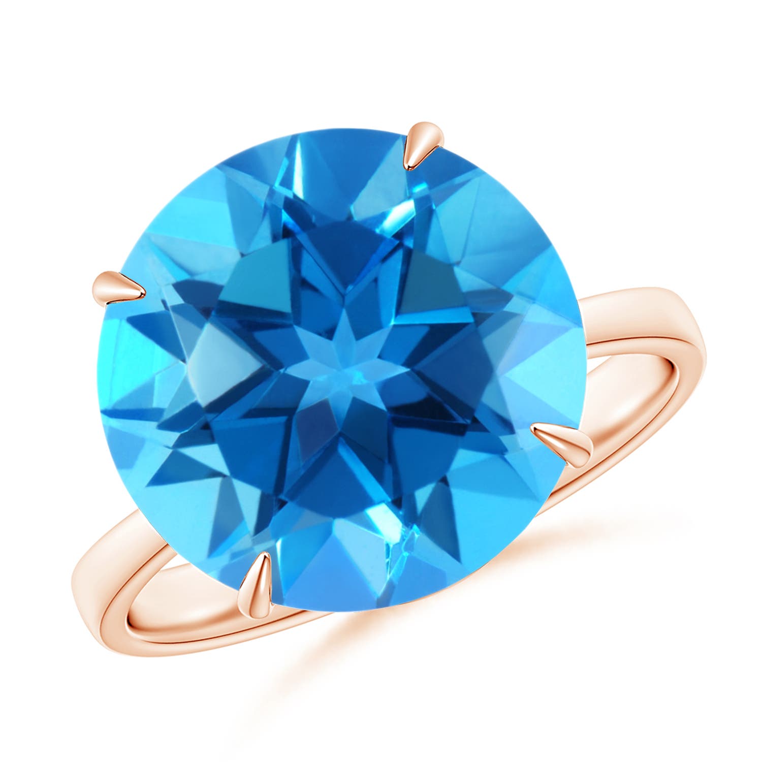 AAAA - Swiss Blue Topaz / 9.6 CT / 14 KT Rose Gold