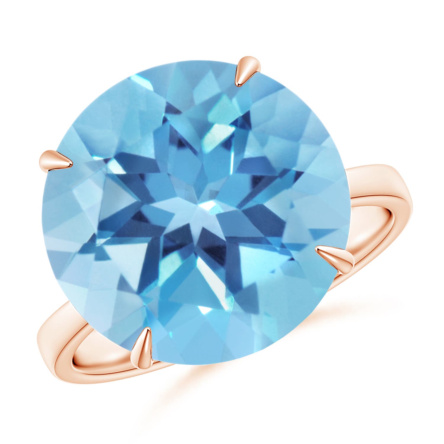 A - Swiss Blue Topaz / 12 CT / 14 KT Rose Gold