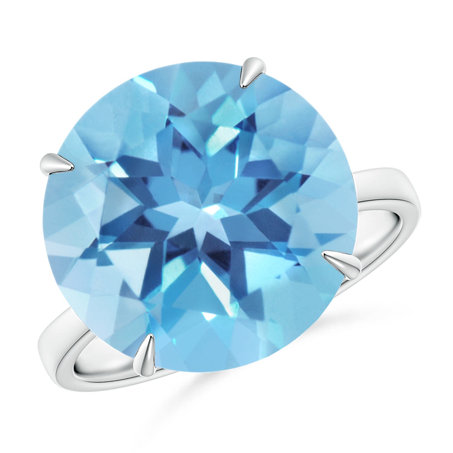 A - Swiss Blue Topaz / 12 CT / 14 KT White Gold