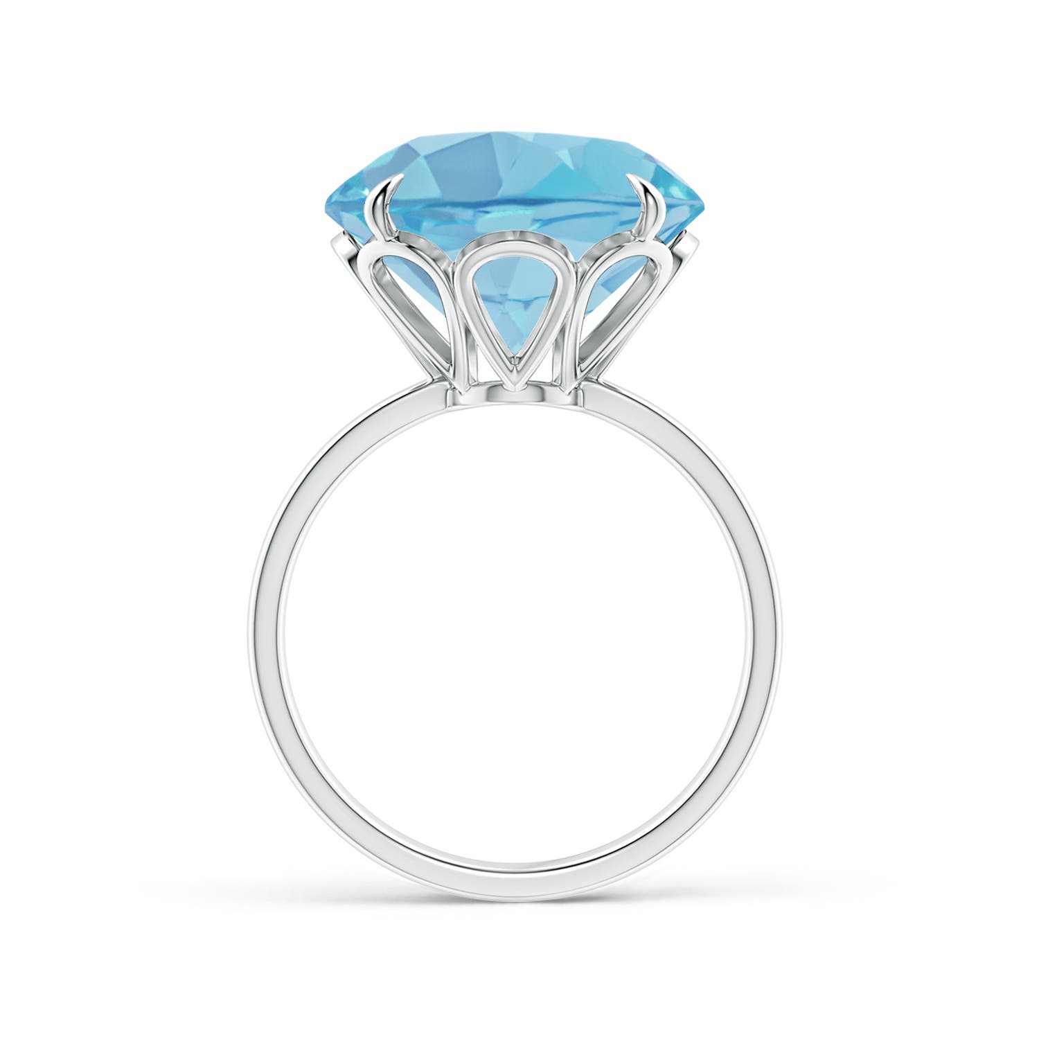 A - Swiss Blue Topaz / 12 CT / 14 KT White Gold