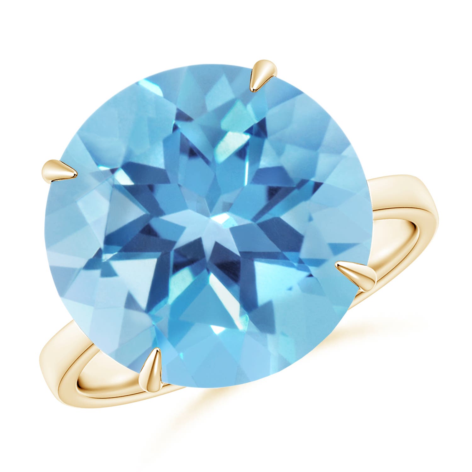 A - Swiss Blue Topaz / 12 CT / 14 KT Yellow Gold