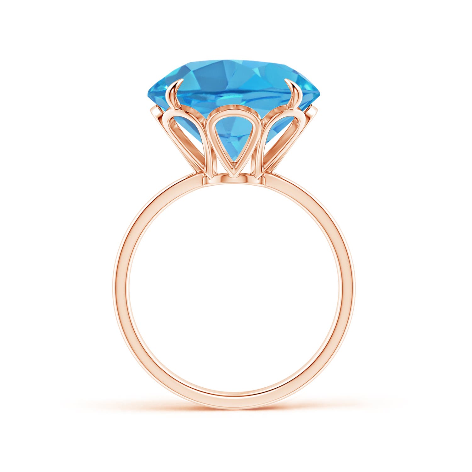 AA - Swiss Blue Topaz / 12 CT / 14 KT Rose Gold