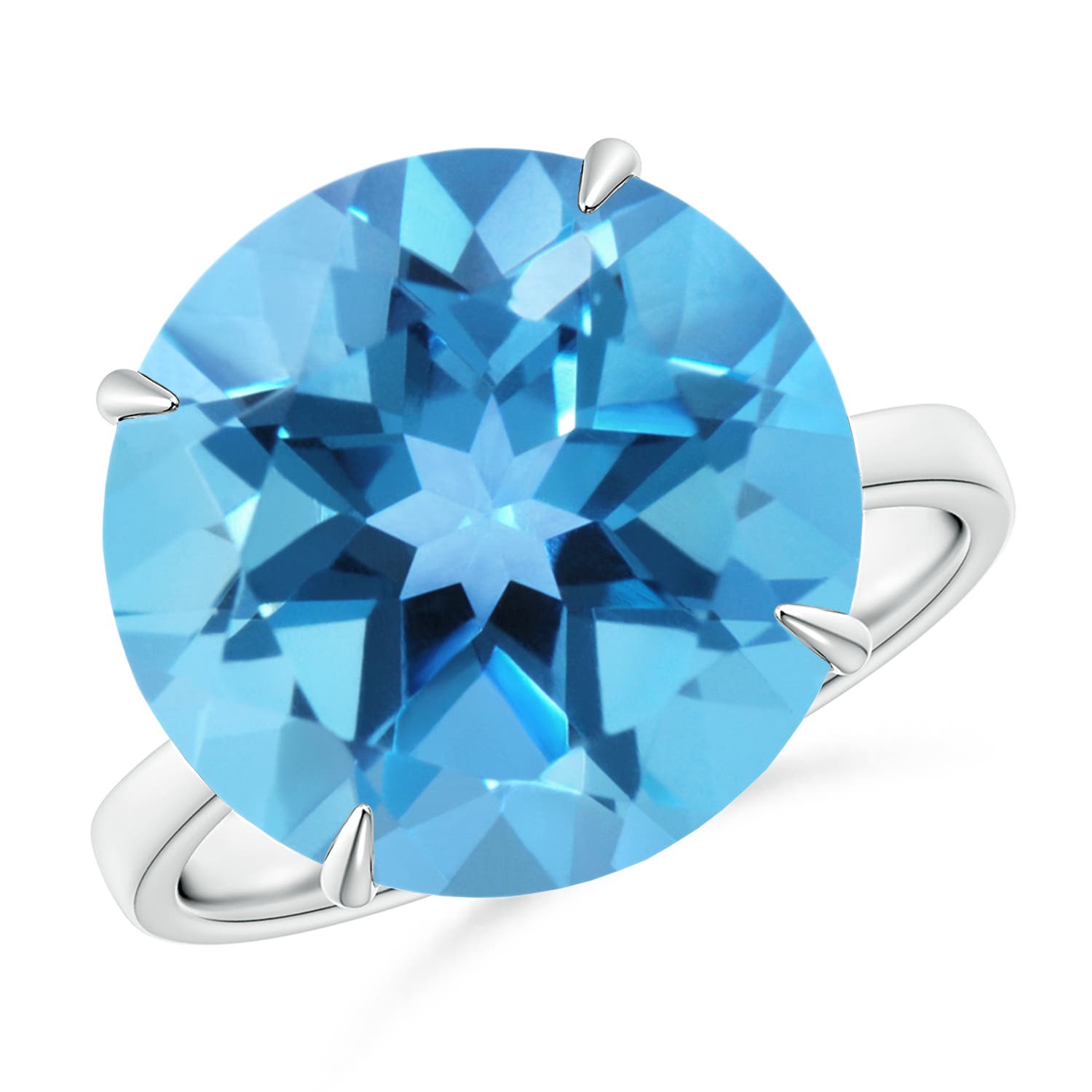 AA - Swiss Blue Topaz / 12 CT / 14 KT White Gold