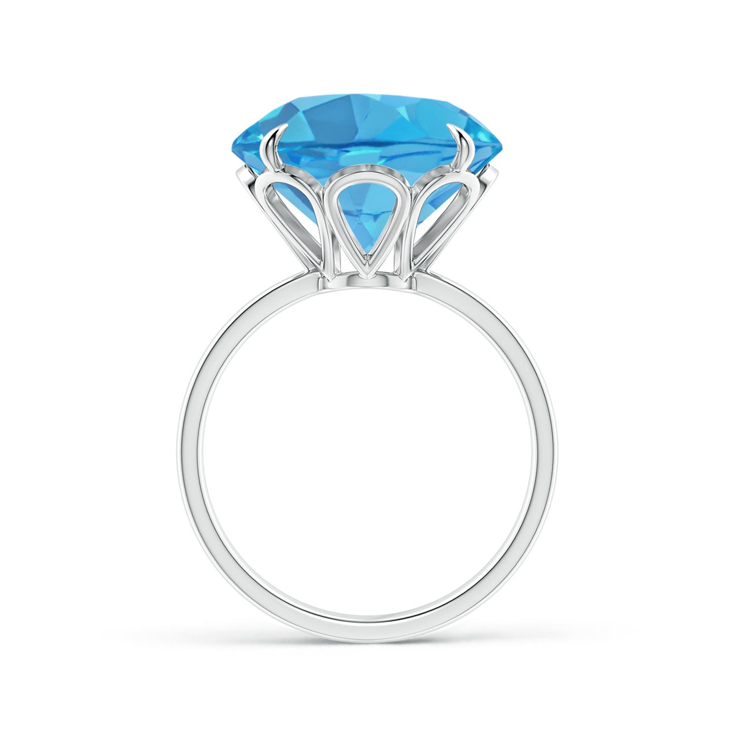 AA - Swiss Blue Topaz / 12 CT / 14 KT White Gold