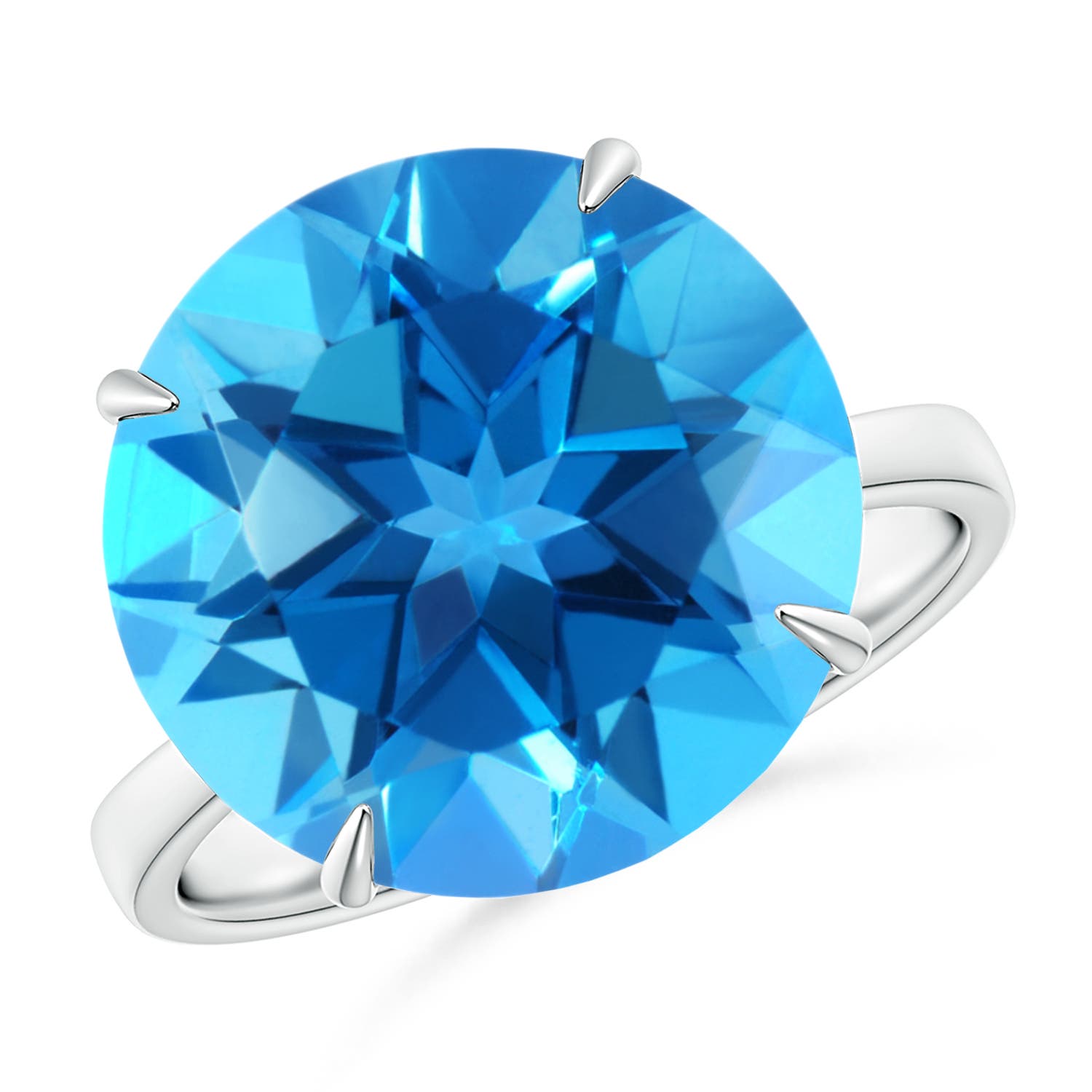 AAAA - Swiss Blue Topaz / 12 CT / 14 KT White Gold