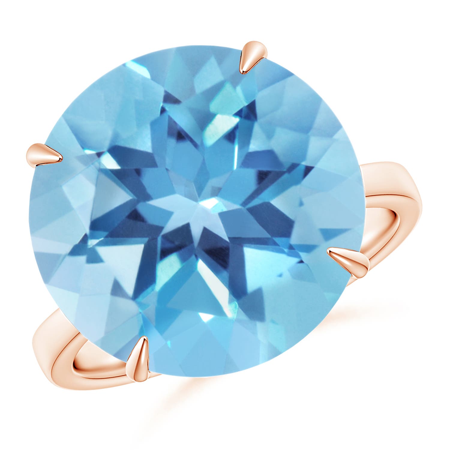 A - Swiss Blue Topaz / 15 CT / 14 KT Rose Gold