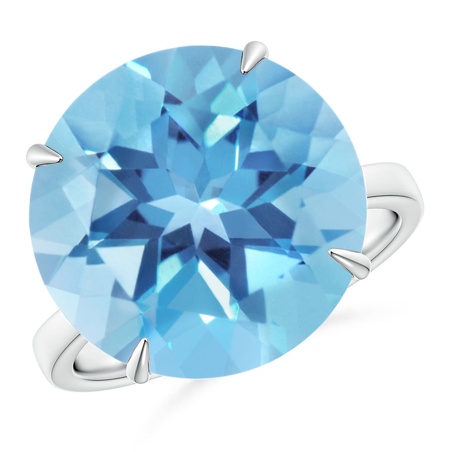 A - Swiss Blue Topaz / 15 CT / 14 KT White Gold