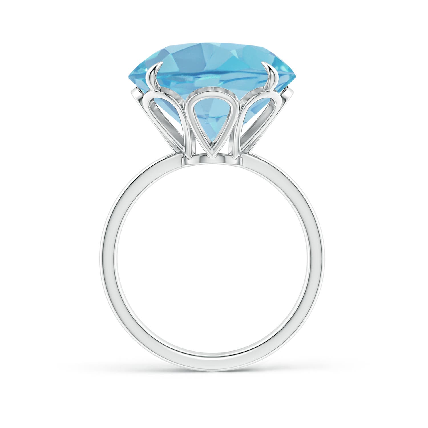 A - Swiss Blue Topaz / 15 CT / 14 KT White Gold