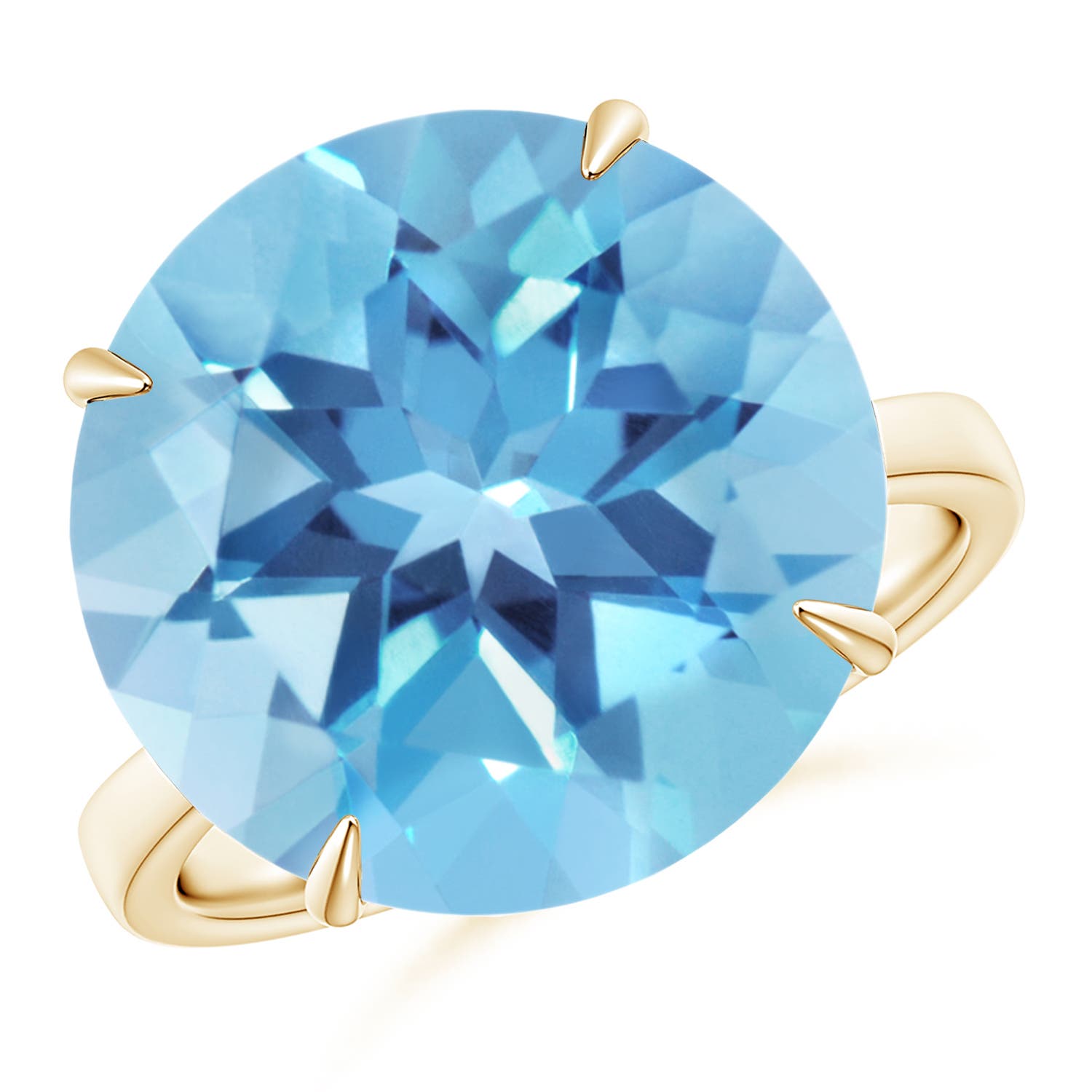 A - Swiss Blue Topaz / 15 CT / 14 KT Yellow Gold