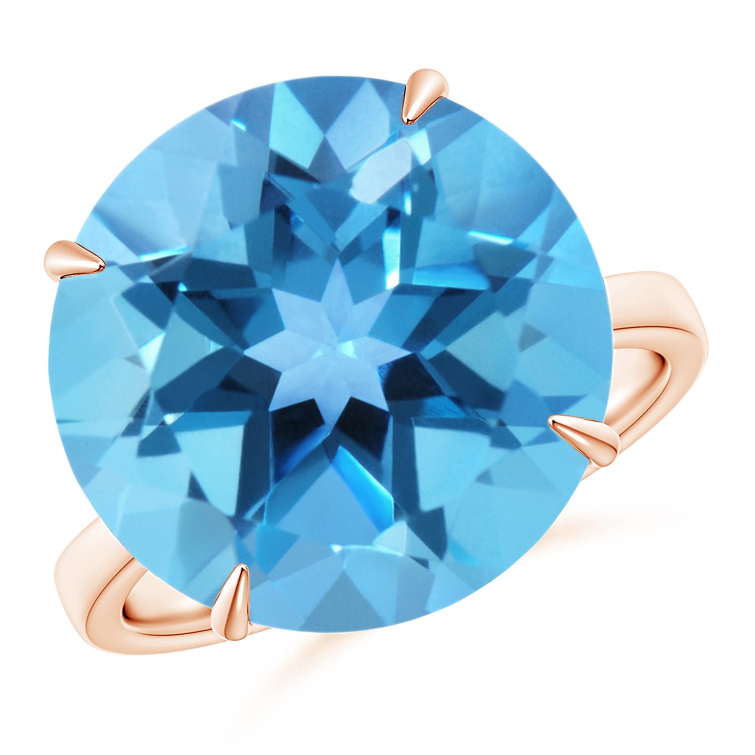 AA - Swiss Blue Topaz / 15 CT / 14 KT Rose Gold