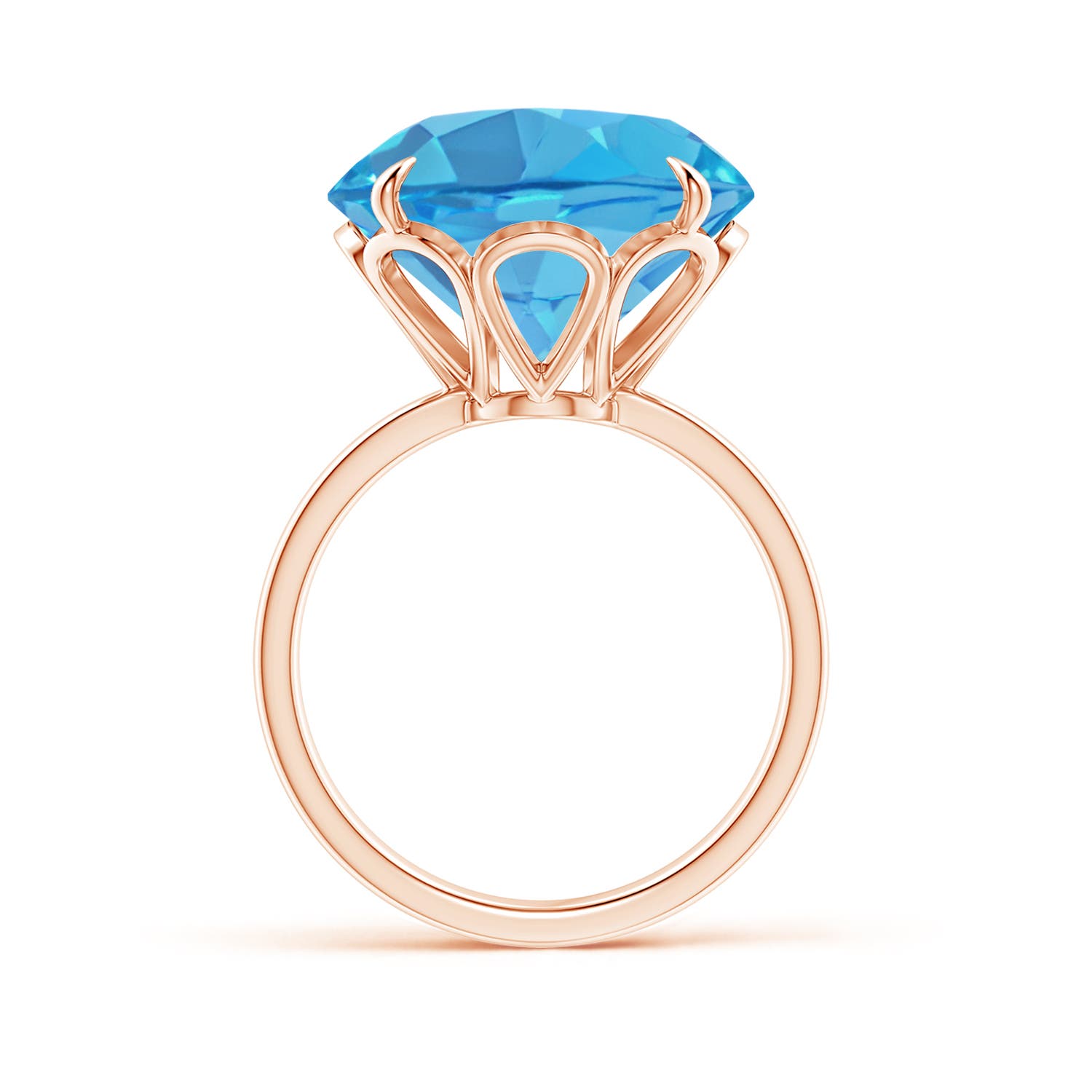 AA - Swiss Blue Topaz / 15 CT / 14 KT Rose Gold