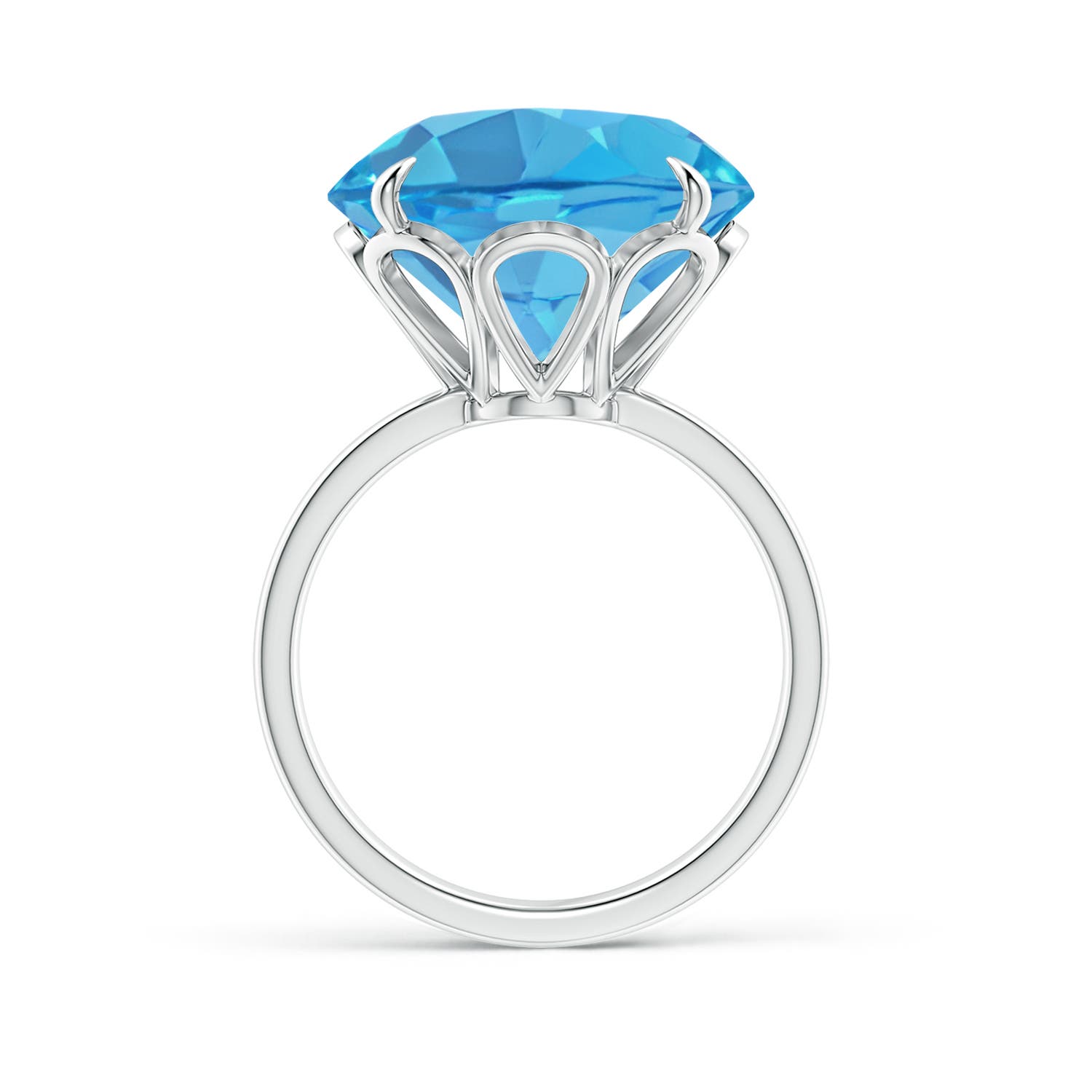 AA - Swiss Blue Topaz / 15 CT / 14 KT White Gold