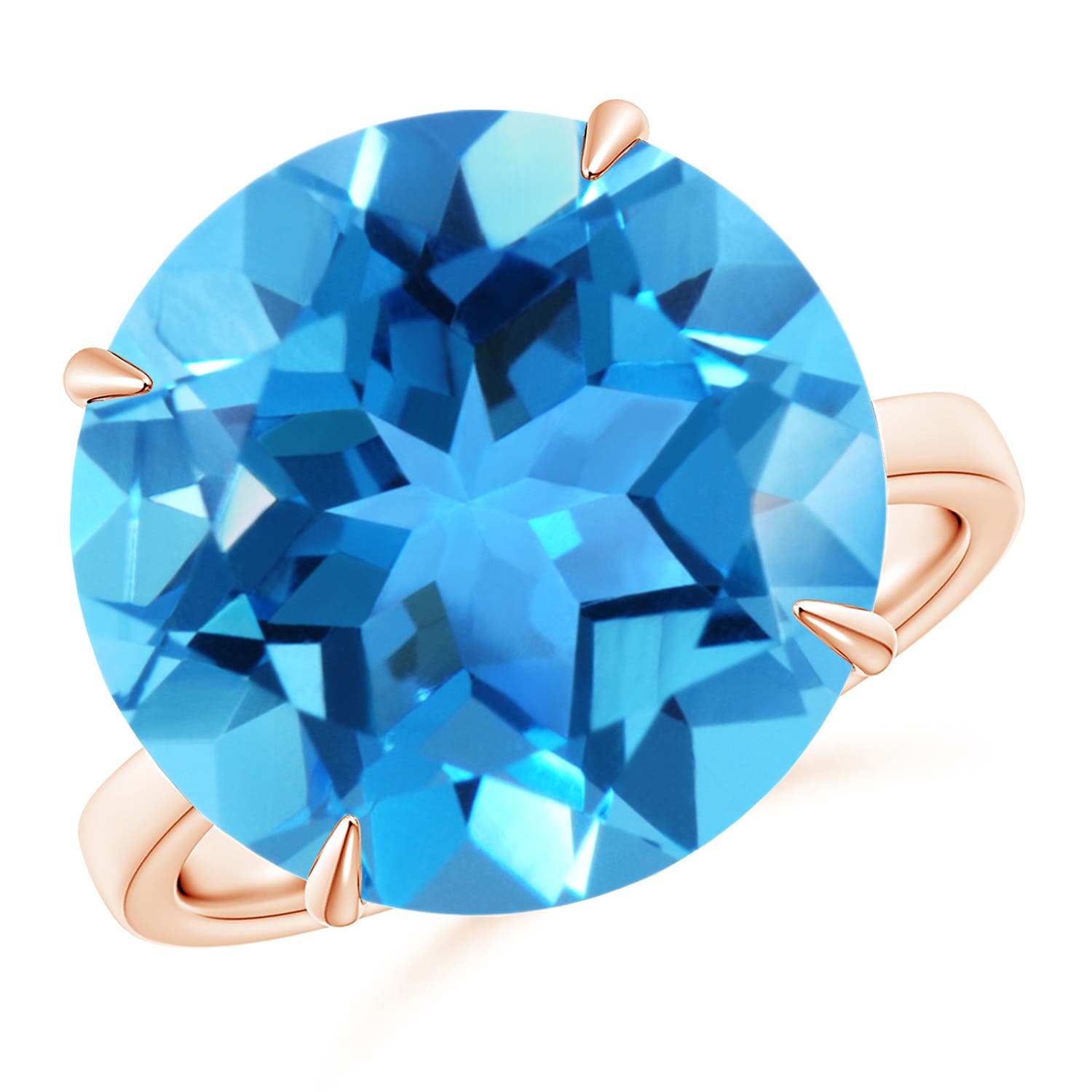 AAA - Swiss Blue Topaz / 15 CT / 14 KT Rose Gold