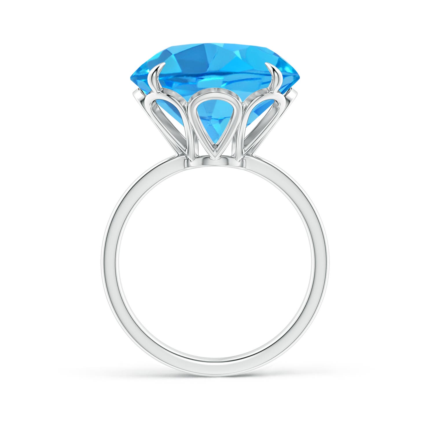 AAA - Swiss Blue Topaz / 15 CT / 14 KT White Gold