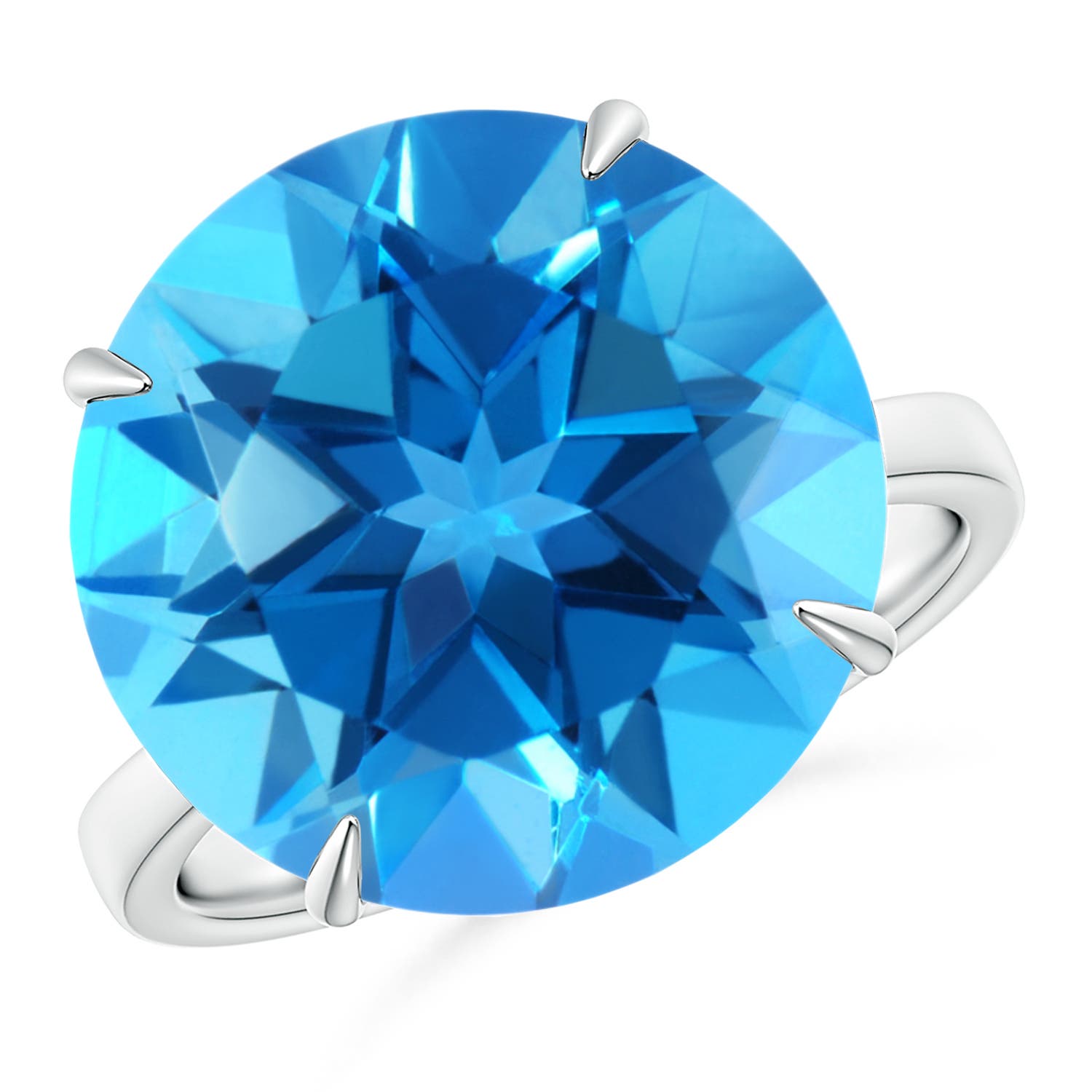 AAAA - Swiss Blue Topaz / 15 CT / 14 KT White Gold