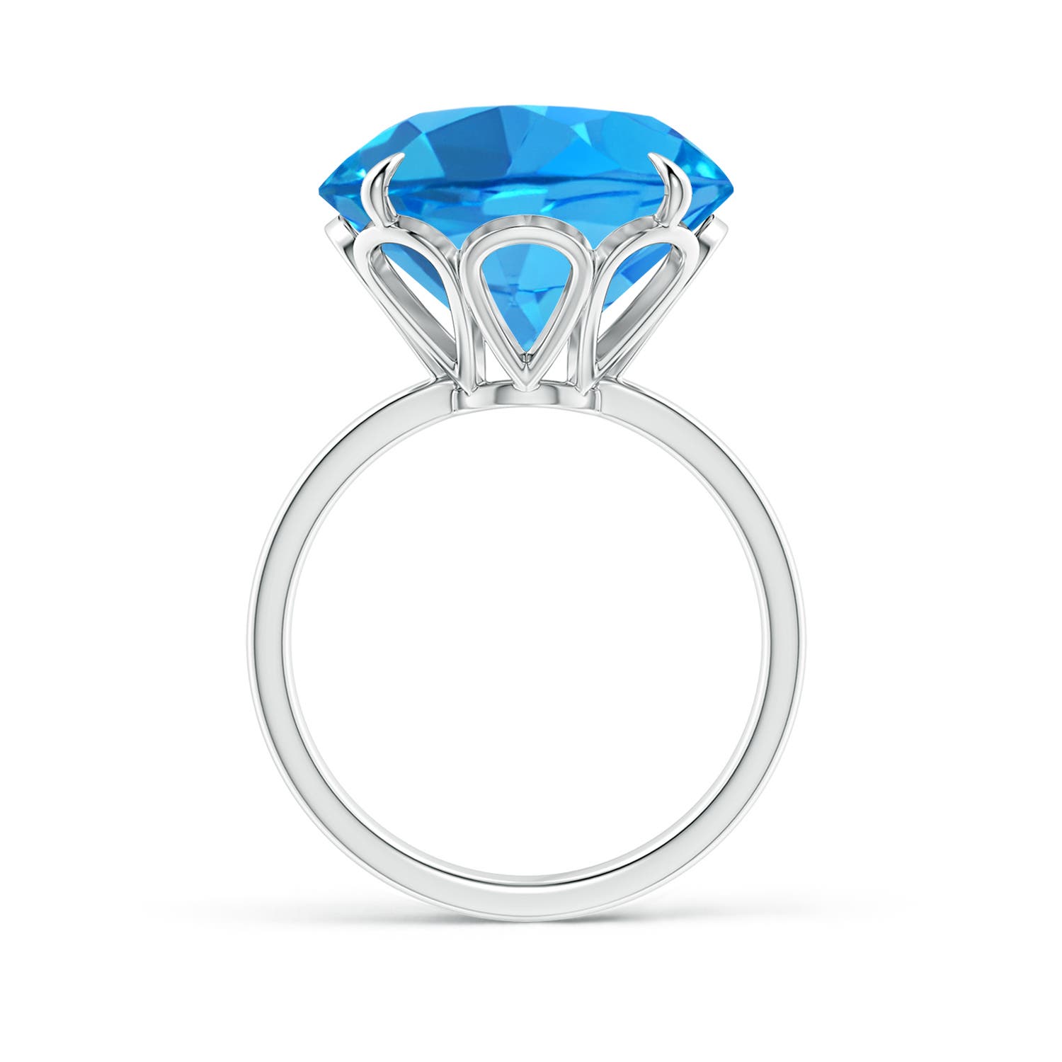 AAAA - Swiss Blue Topaz / 15 CT / 14 KT White Gold