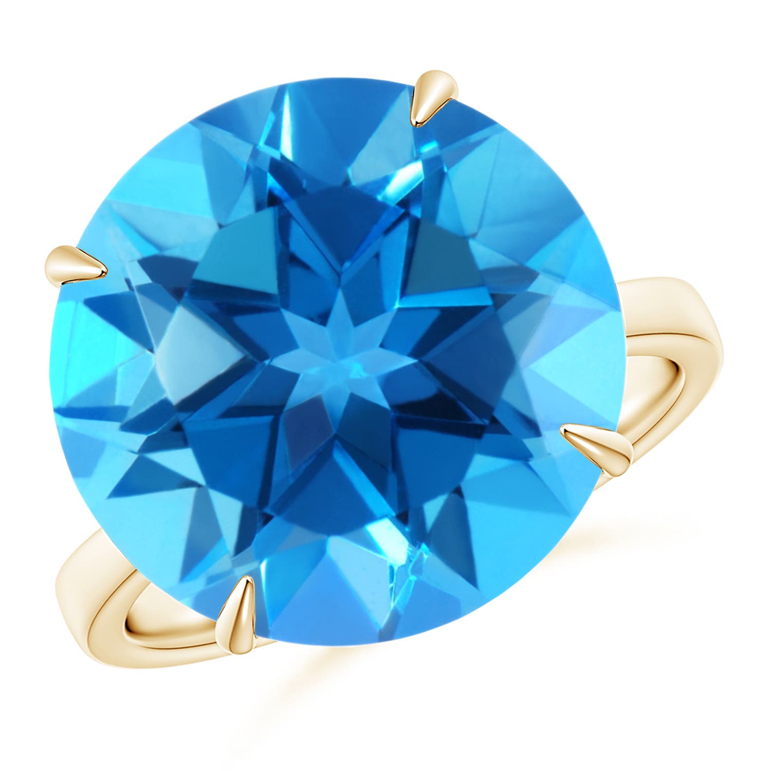 AAAA - Swiss Blue Topaz / 15 CT / 14 KT Yellow Gold