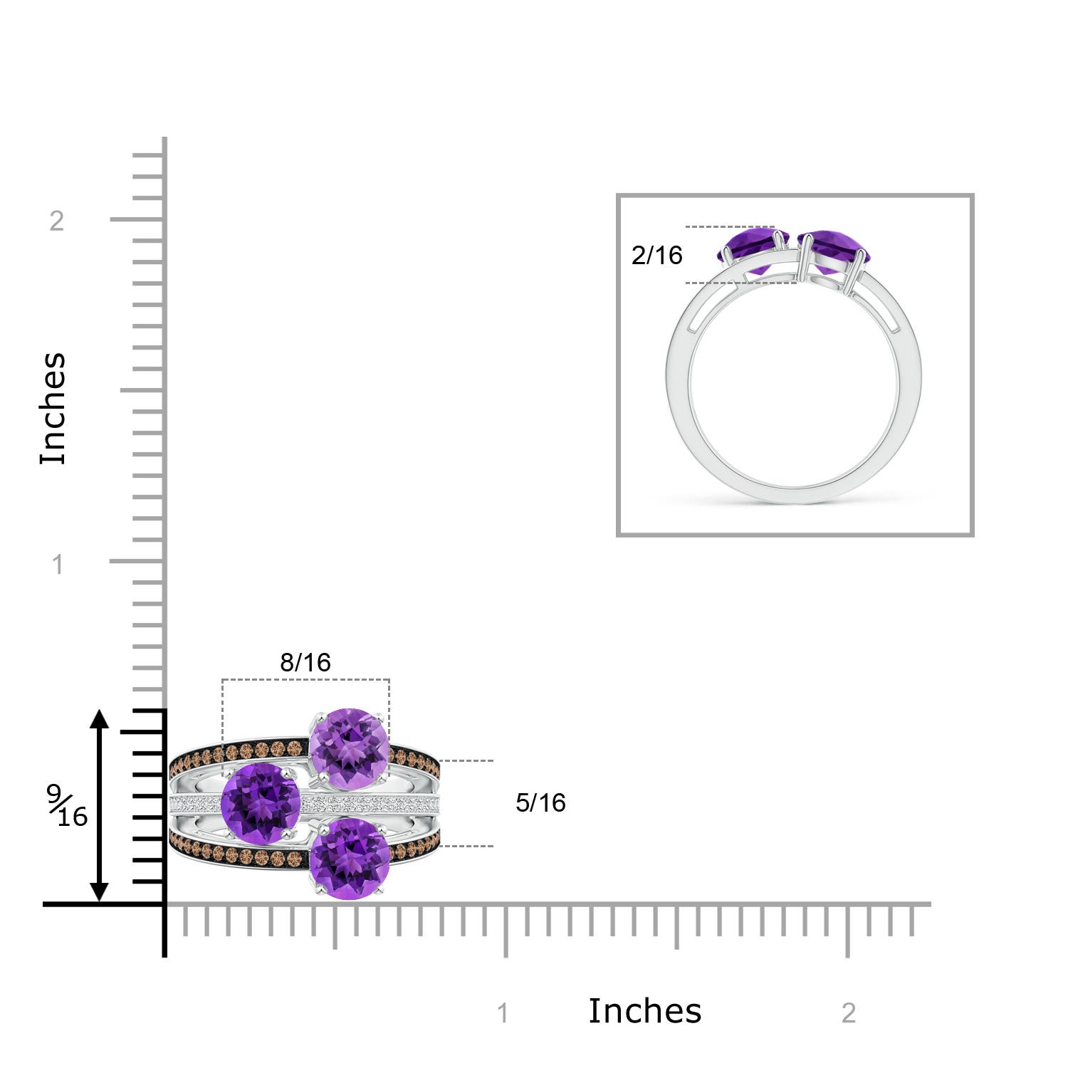 AAA - Amethyst / 2.76 CT / 14 KT White Gold