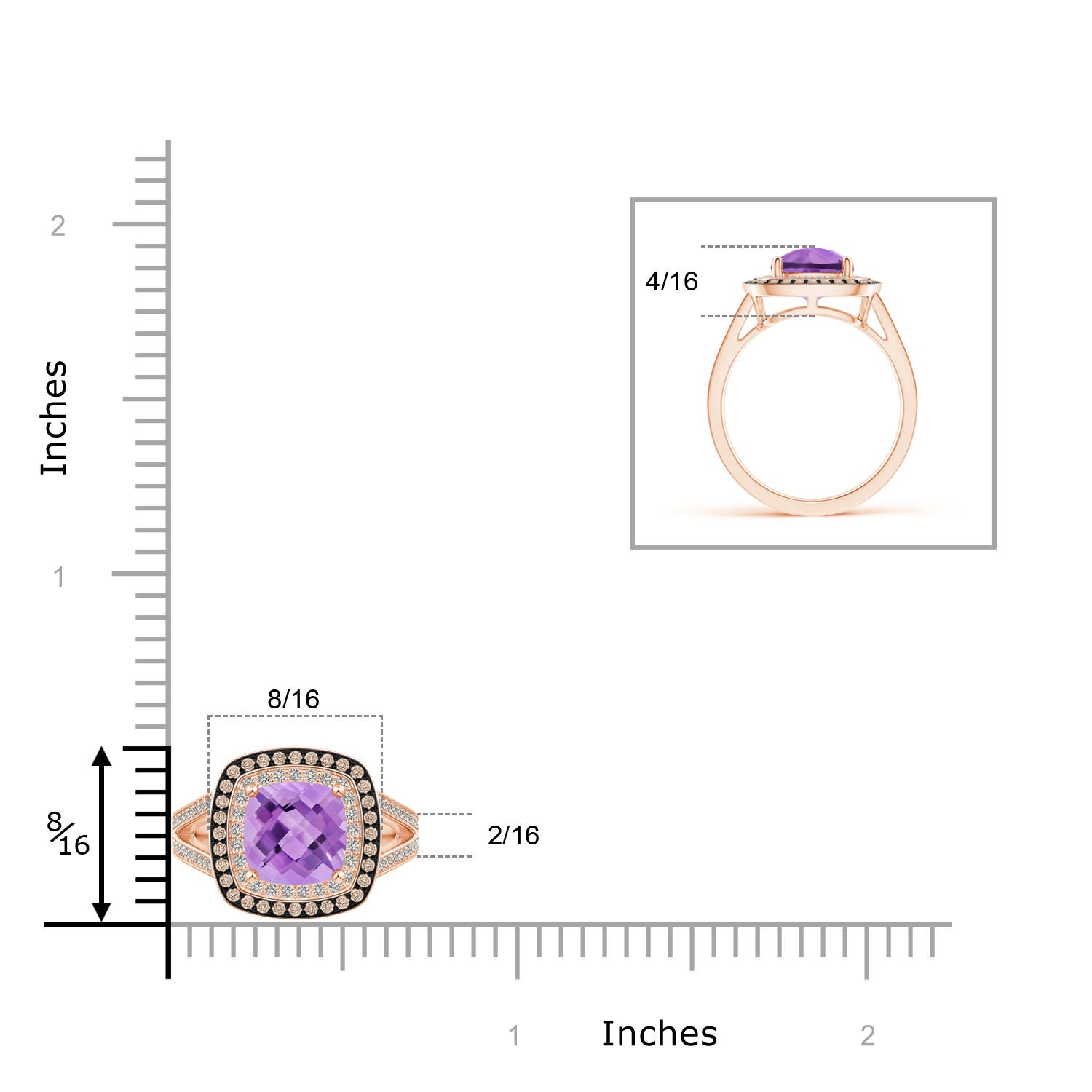 A - Amethyst / 1.74 CT / 14 KT Rose Gold