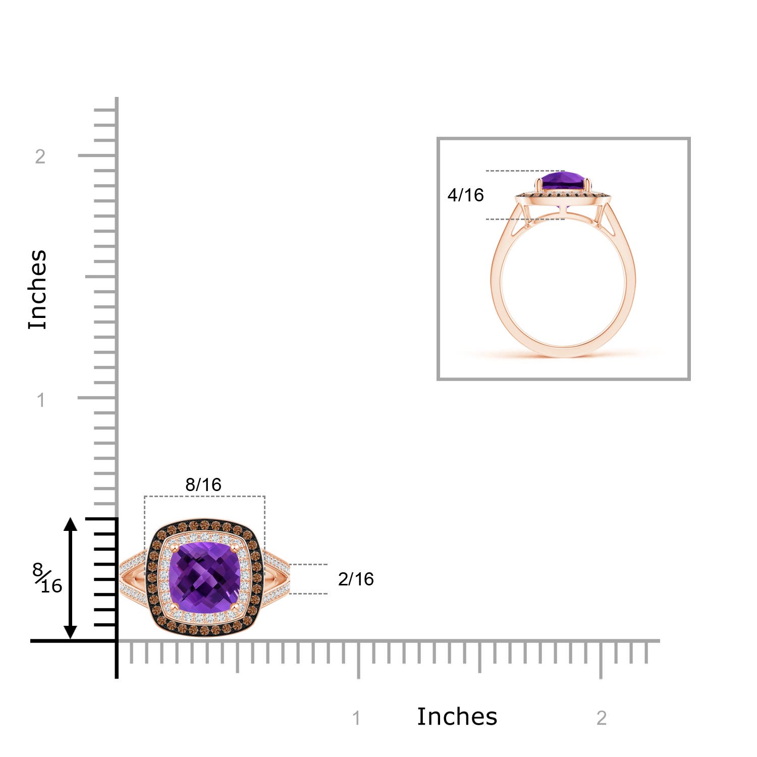 AAAA - Amethyst / 1.74 CT / 14 KT Rose Gold