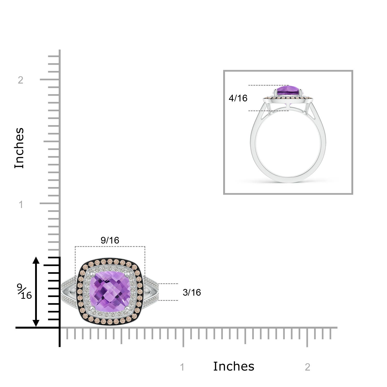 A - Amethyst / 2.7 CT / 14 KT White Gold