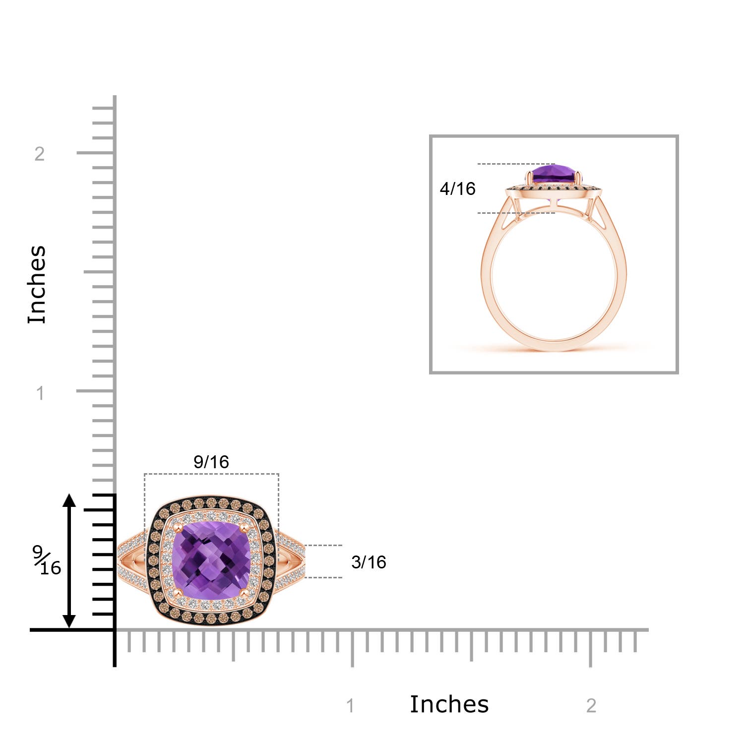 AA - Amethyst / 2.7 CT / 14 KT Rose Gold