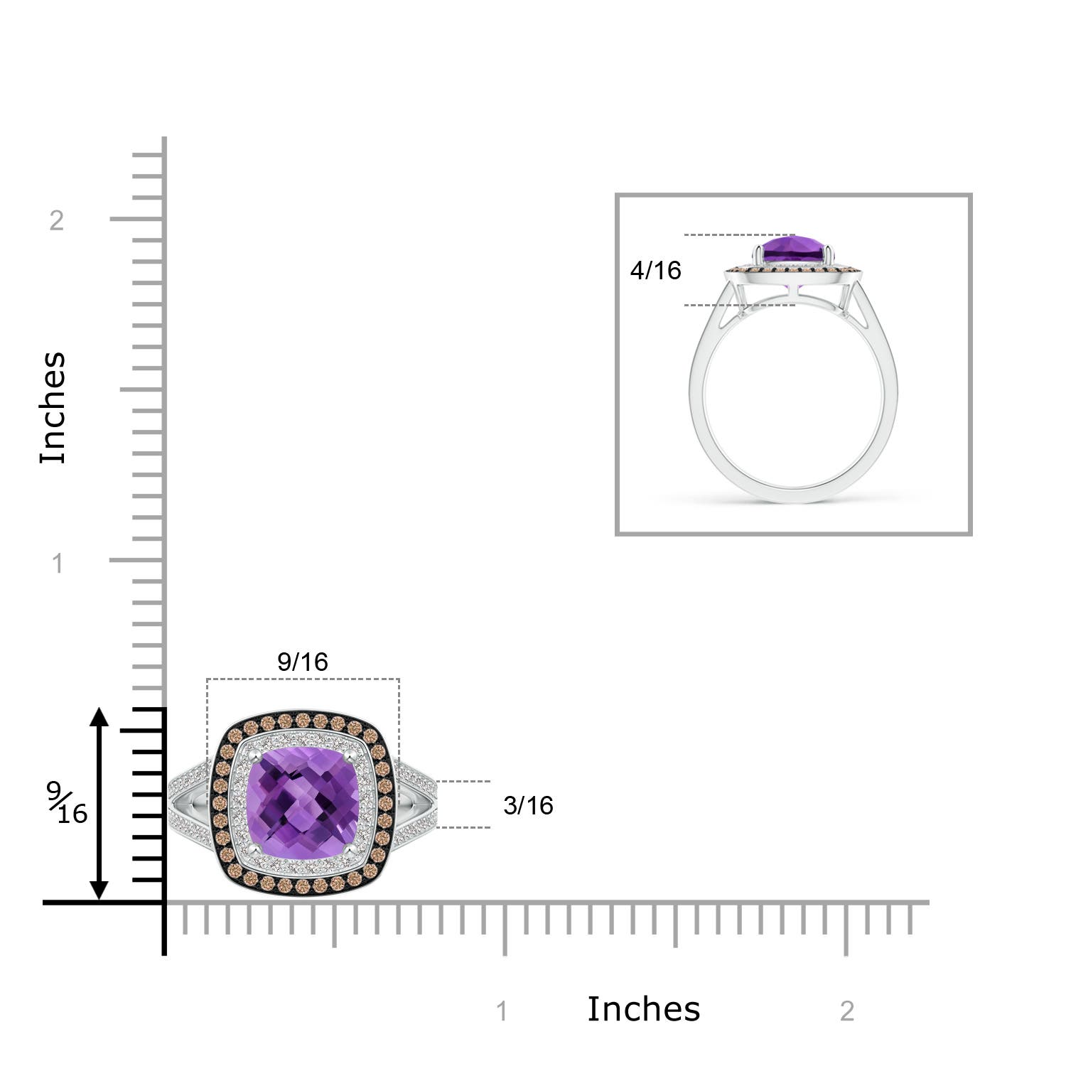 AA - Amethyst / 2.7 CT / 14 KT White Gold