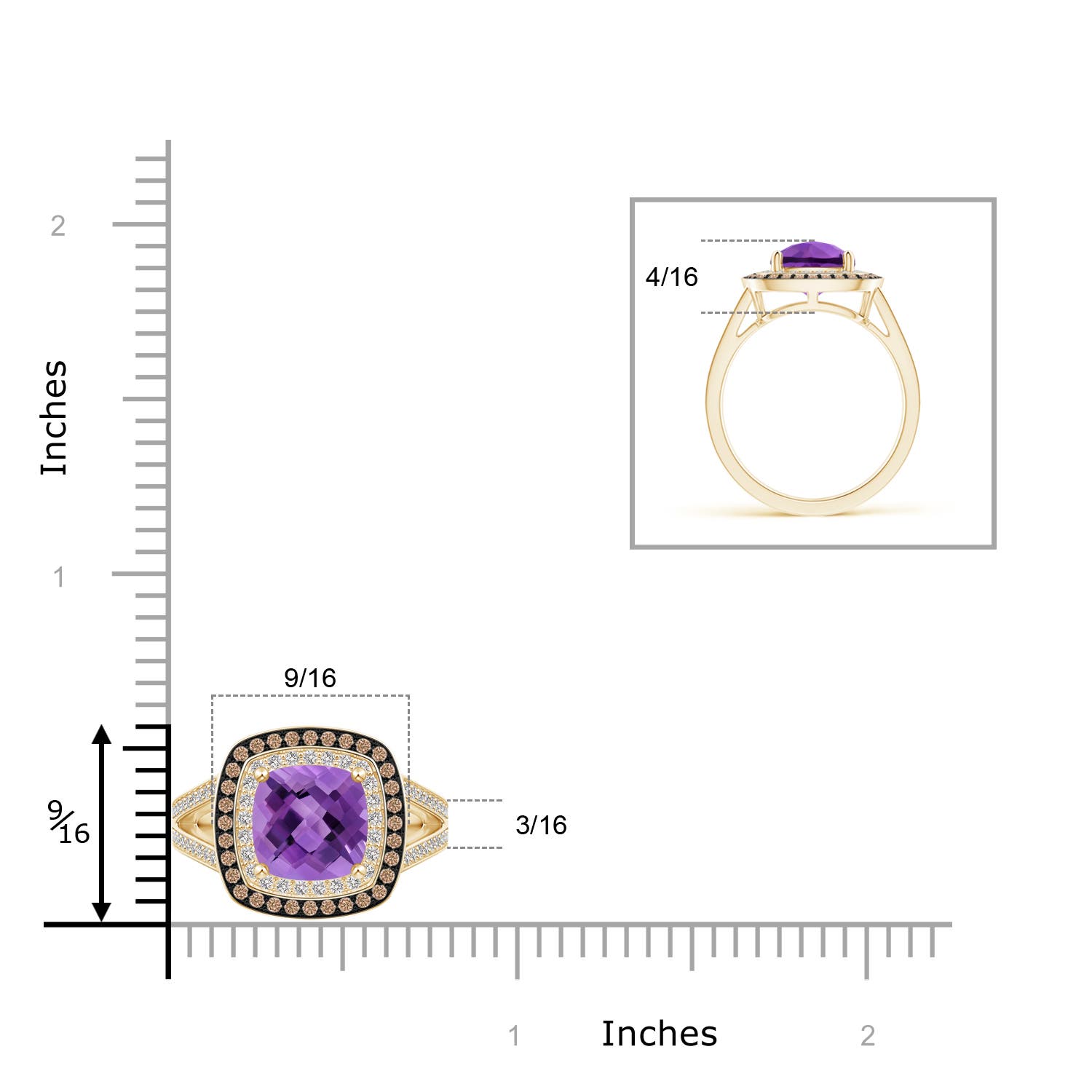 AA - Amethyst / 2.7 CT / 14 KT Yellow Gold