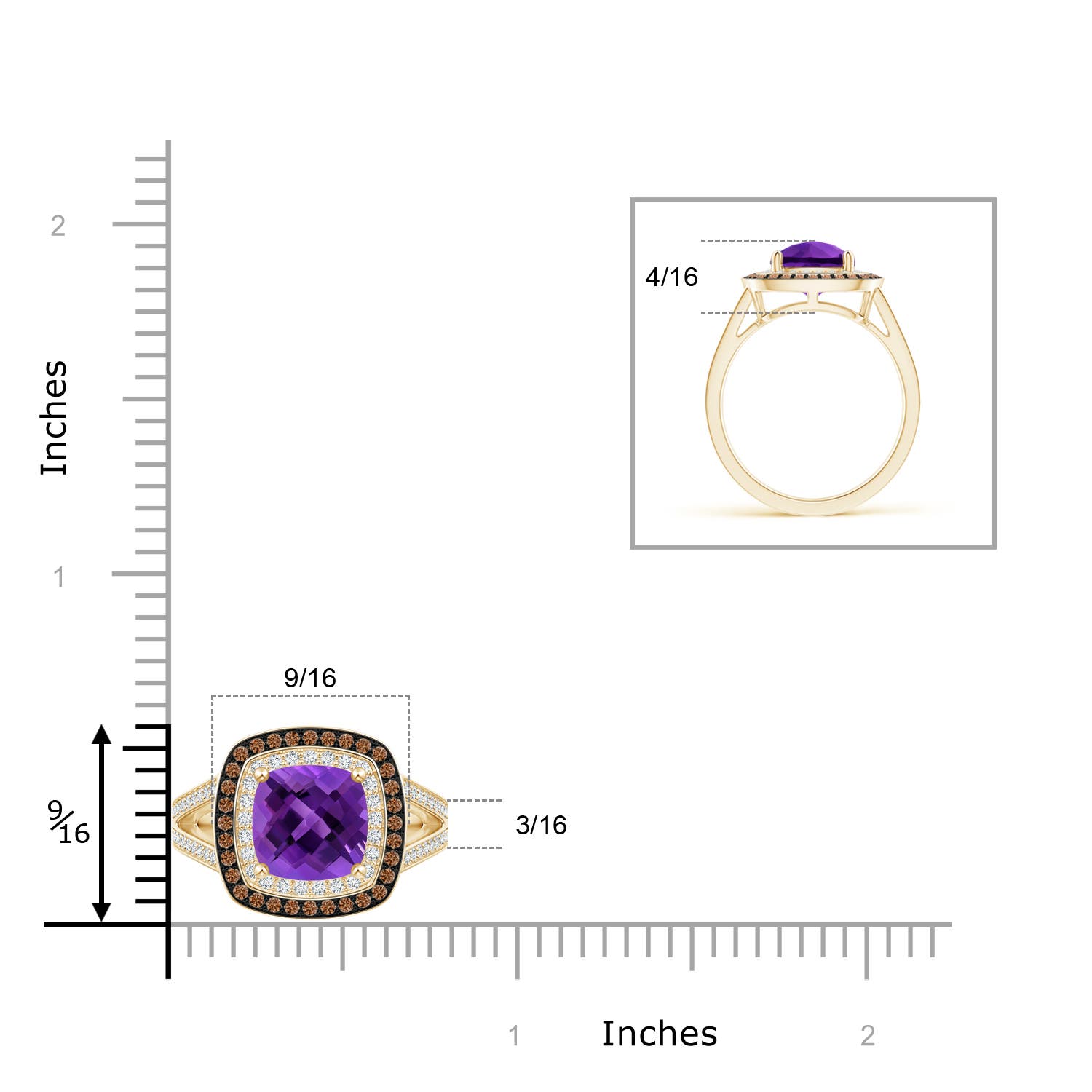 AAAA - Amethyst / 2.7 CT / 14 KT Yellow Gold