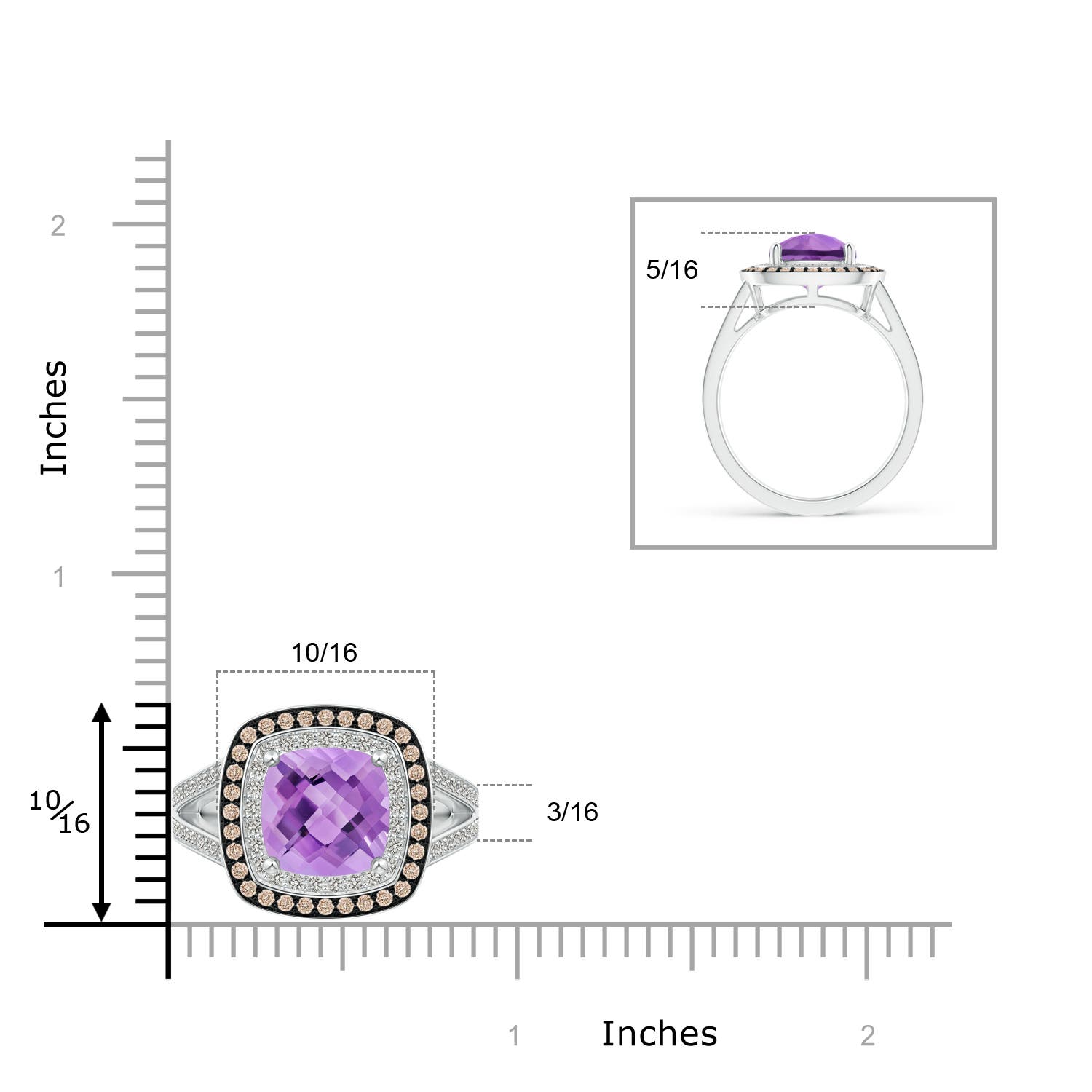 A - Amethyst / 3.7 CT / 14 KT White Gold