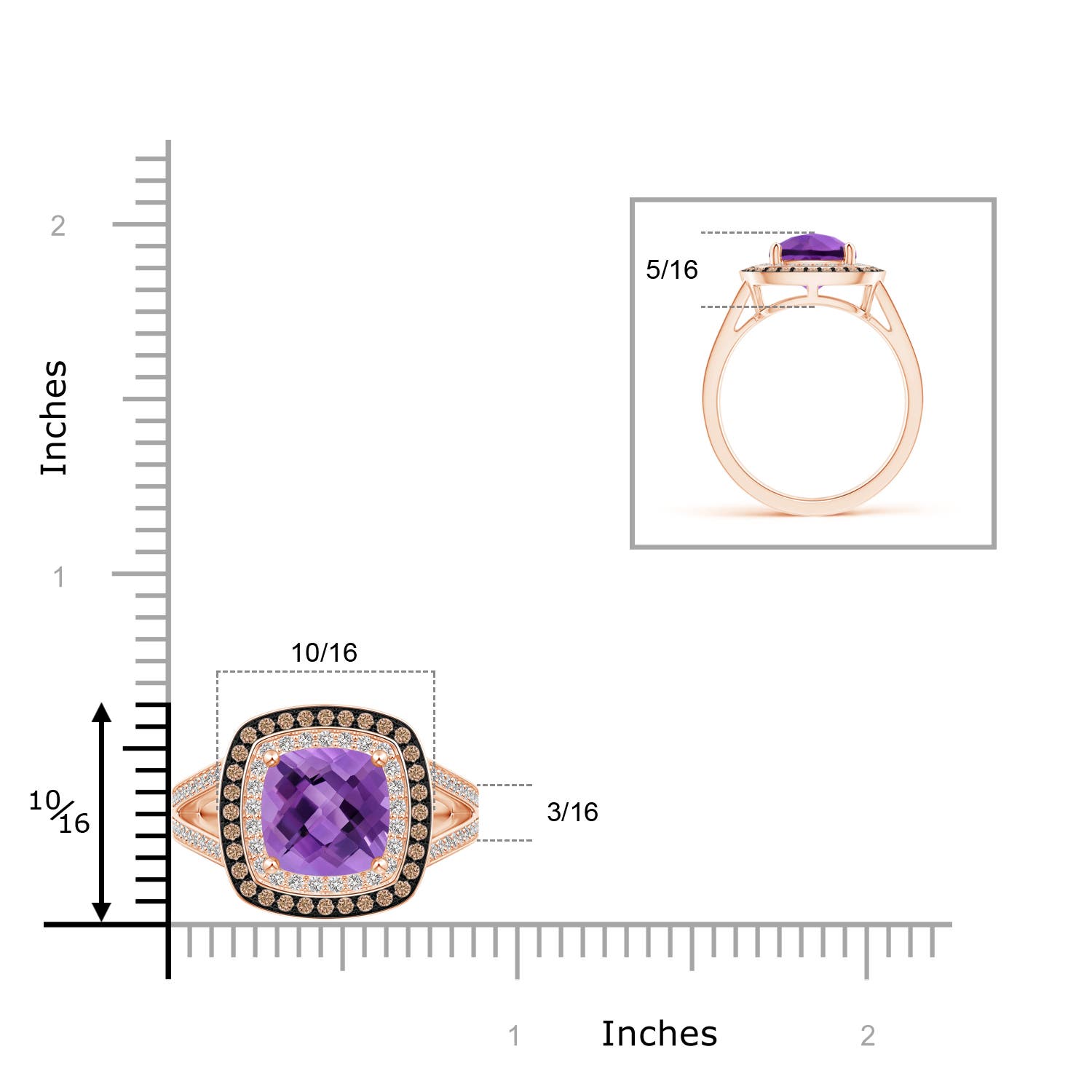 AA - Amethyst / 3.7 CT / 14 KT Rose Gold