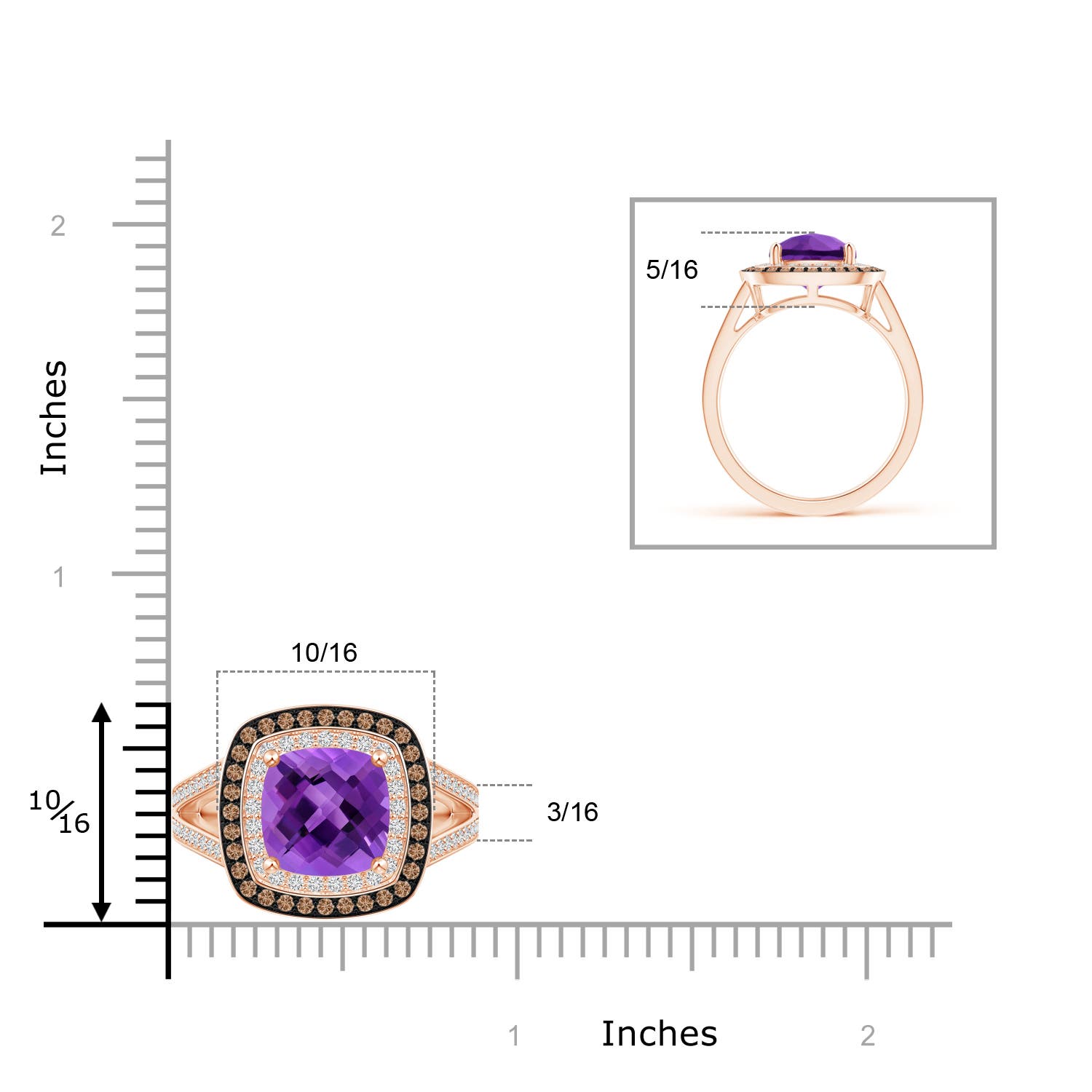 AAA - Amethyst / 3.7 CT / 14 KT Rose Gold