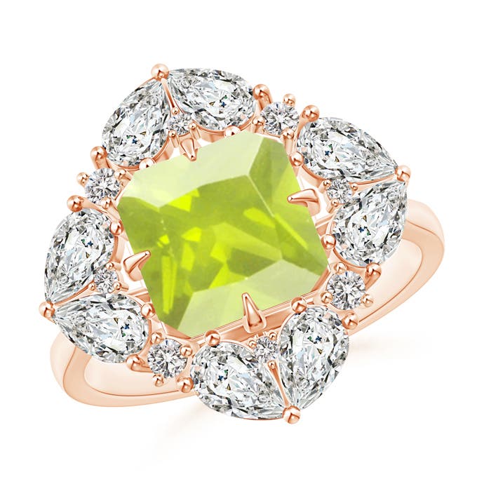 A - Peridot / 3.73 CT / 14 KT Rose Gold